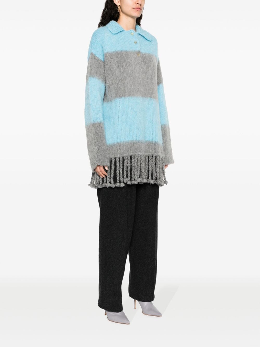 Etro Women's Fringed-Edge Sweater Minidress