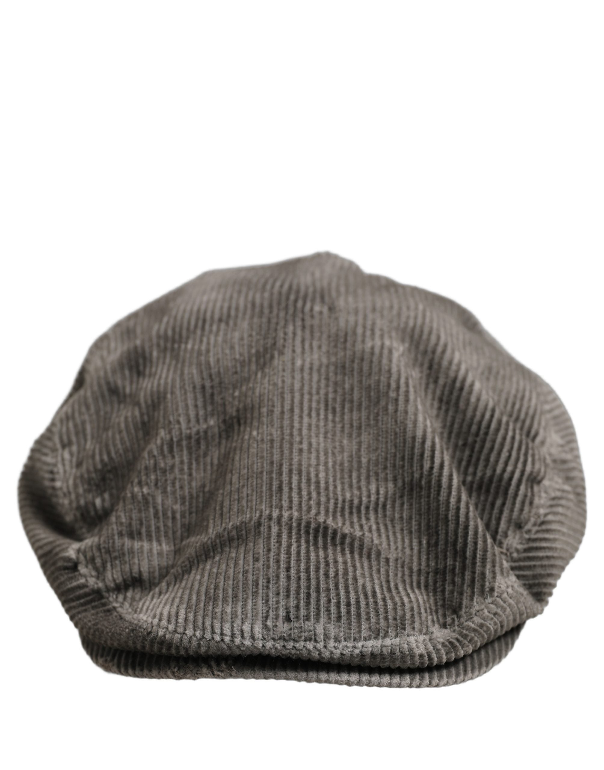 Dolce & Gabbana Men Grey Cotton Corduroy Cloth Newsboy Cap Men's Hat (Pre-Owned)