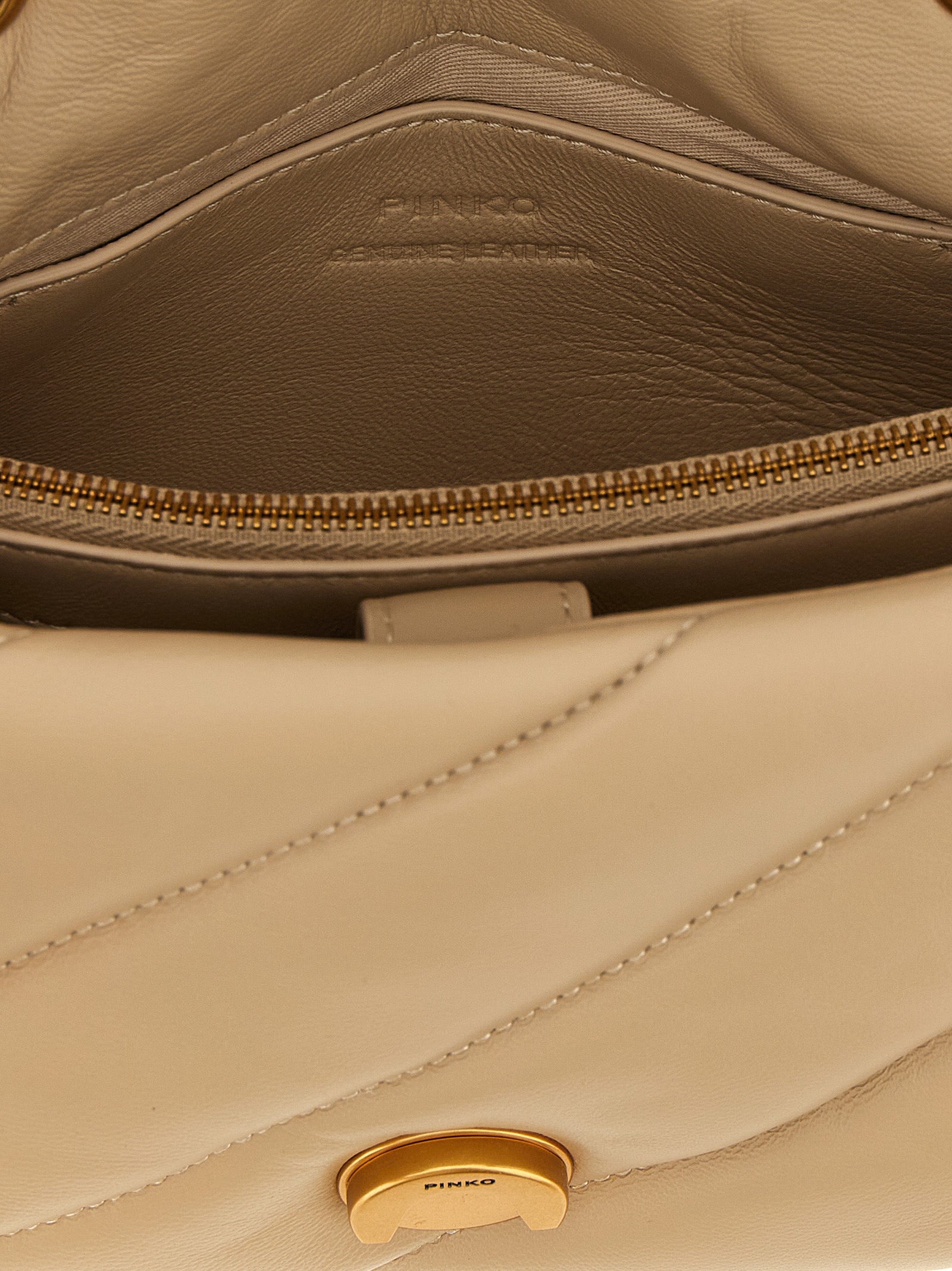 PINKO Beige Lambskin Crossbody Women's Bag