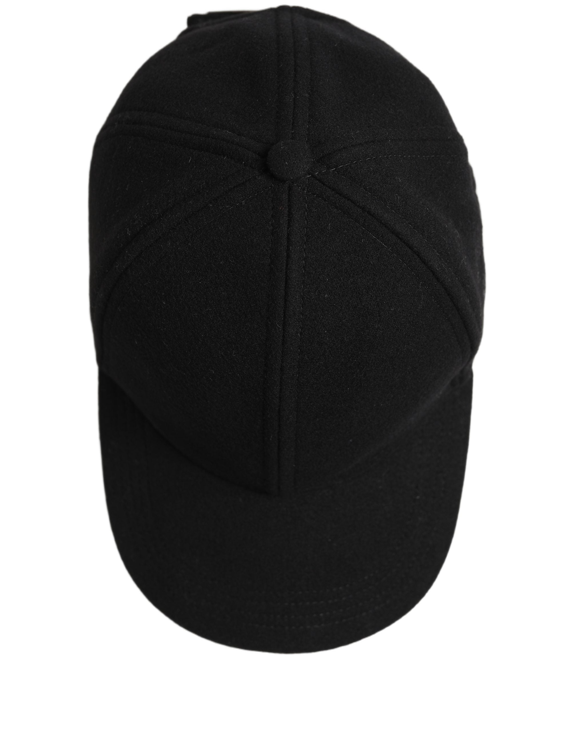 Dolce & Gabbana Men Black Wool Baseball Cap 6 Panels Men's Hat (Pre-Owned)