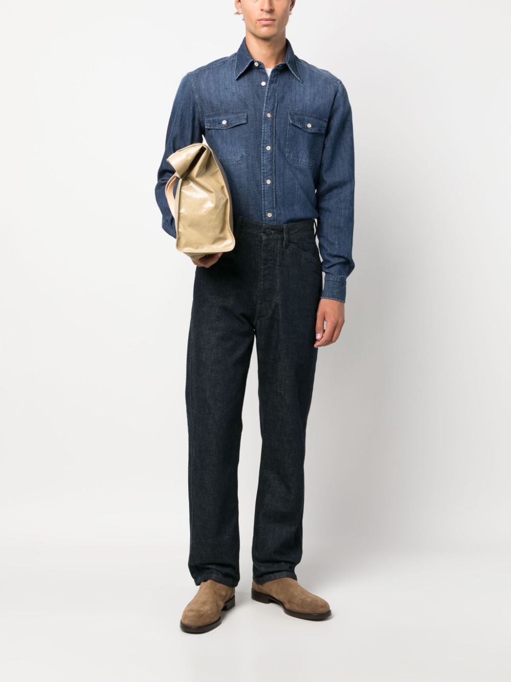 Boglioli Men's Denim Button-Down Shirt