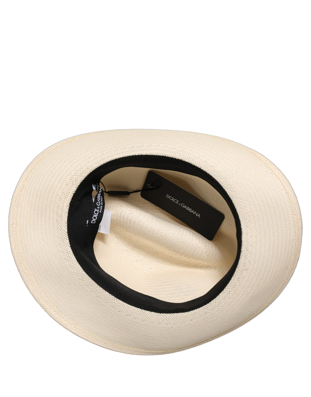 Dolce & Gabbana Men White Paper Straw Fedora Panama Capello Men's Hat