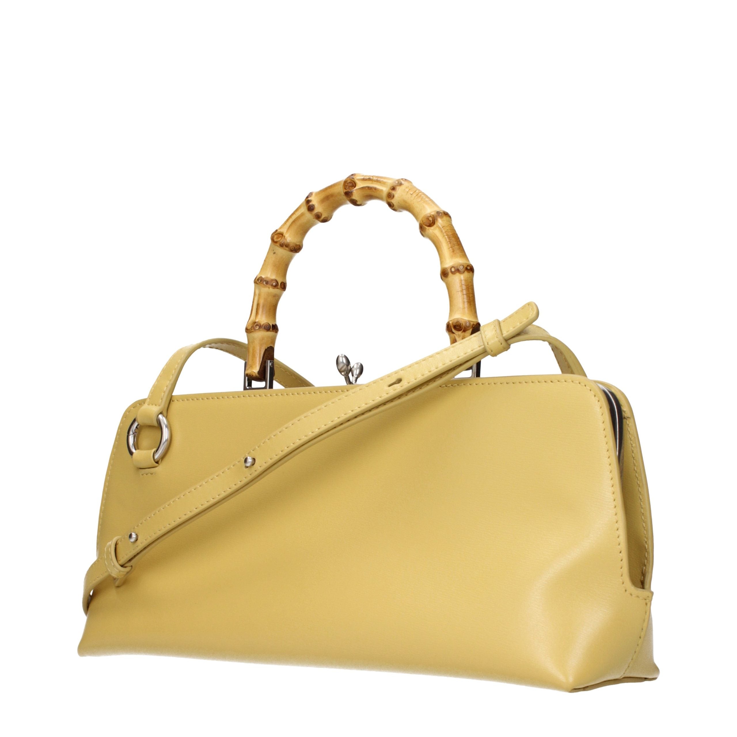 Jil Sander Yellow Leather Crossbody Women's Bag