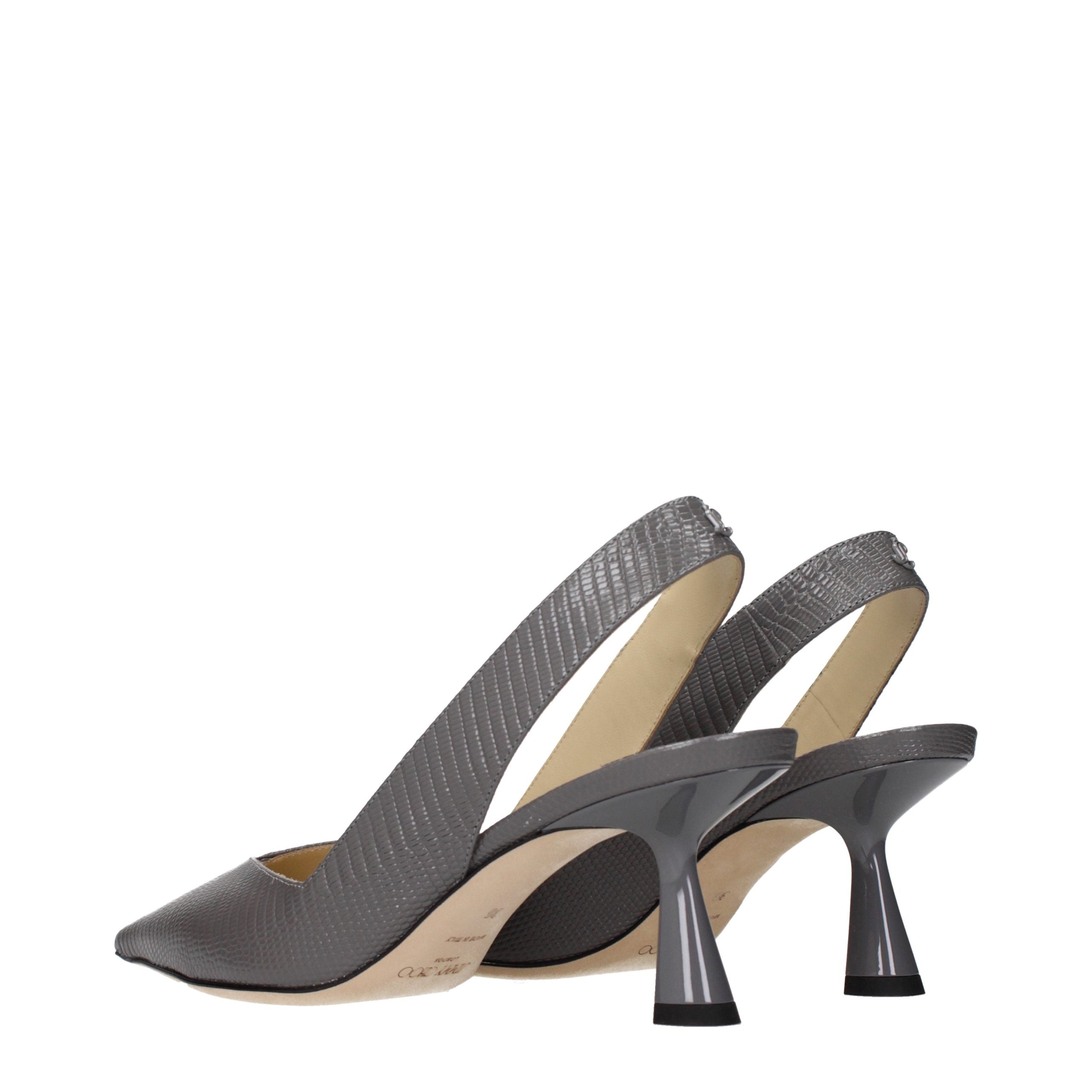 Jimmy Choo Gray Leather High Heel Women's Pumps