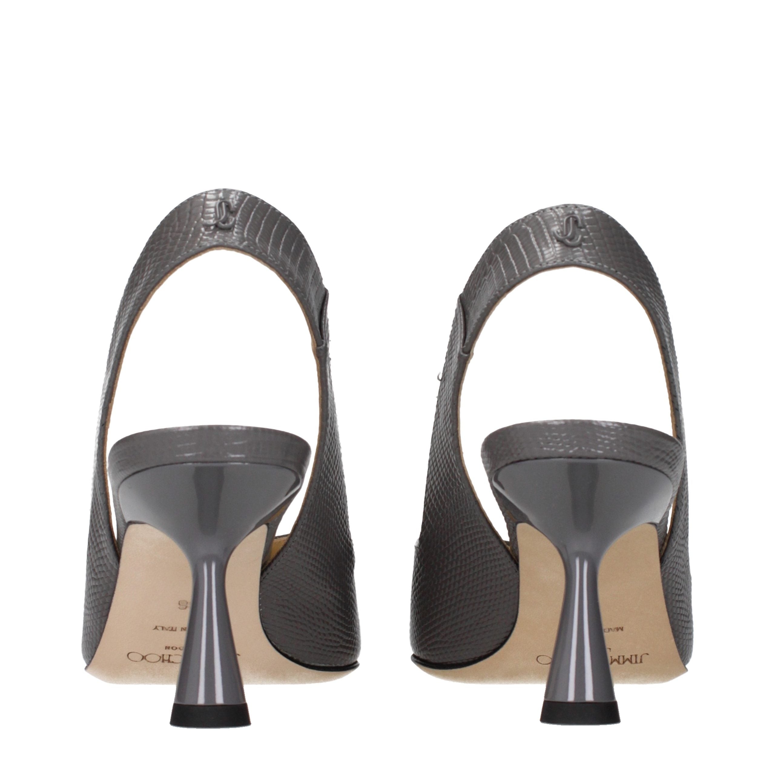 Jimmy Choo Gray Leather High Heel Women's Pumps