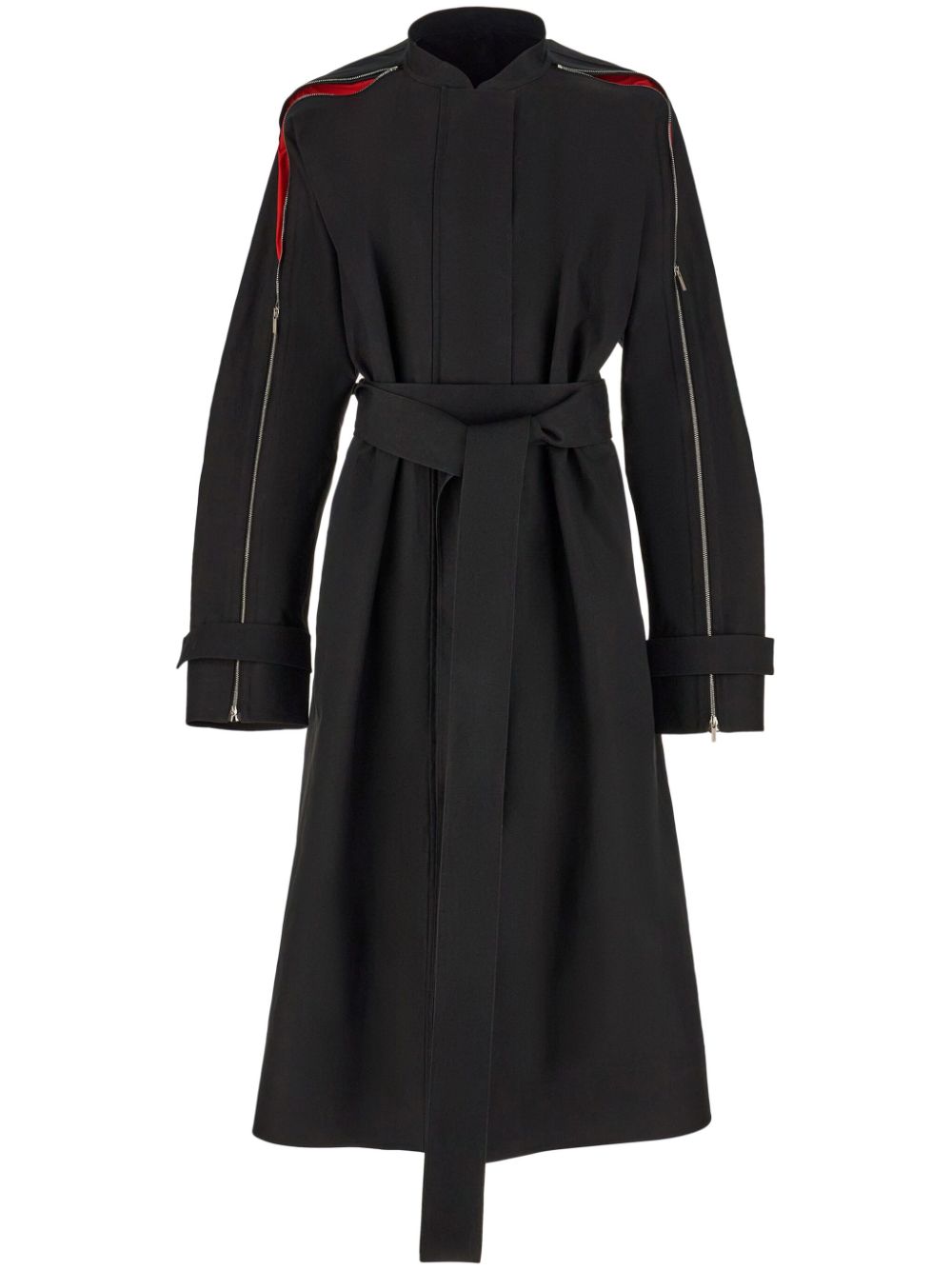Ferragamo Women's Zip-Detail Cotton Belted Trench Coat