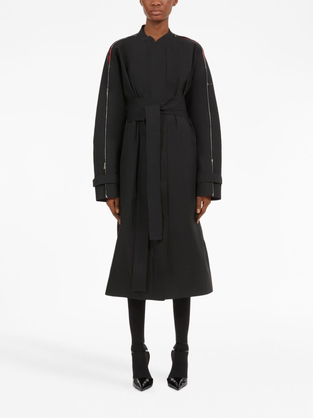 Ferragamo Women's Zip-Detail Cotton Belted Trench Coat