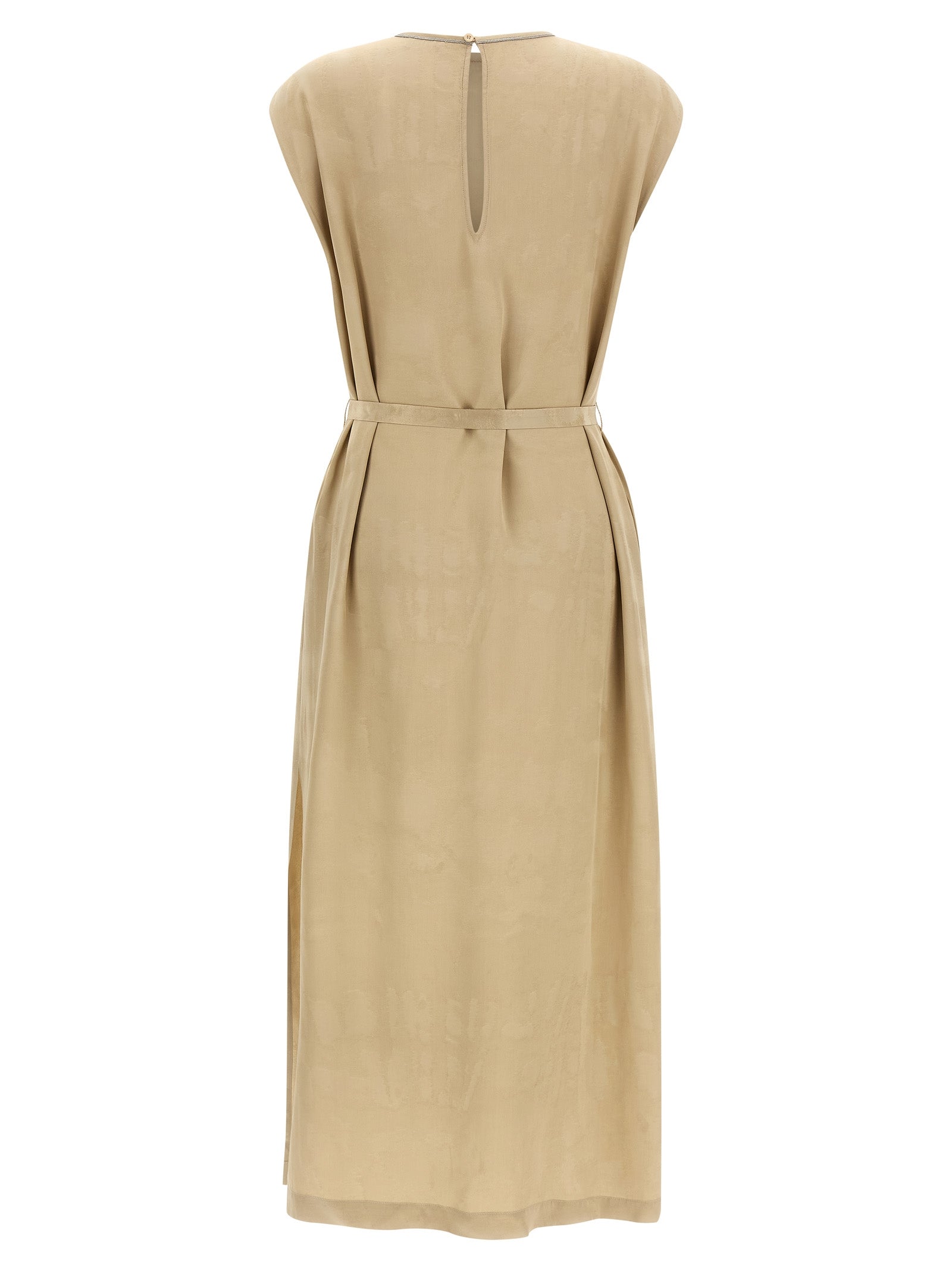 Peserico Beige Viscose Midi Women's Dress