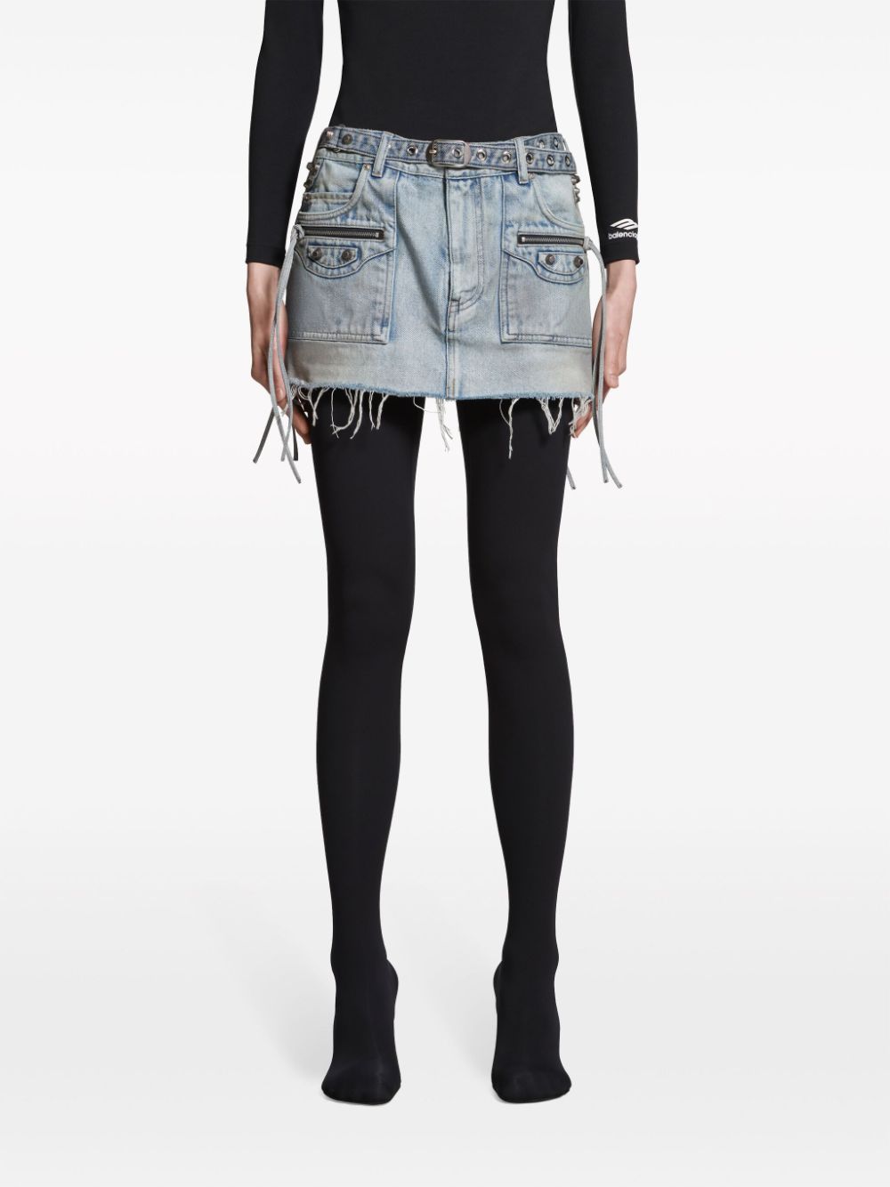 Balenciaga Women's Cagole Denim Miniskirt