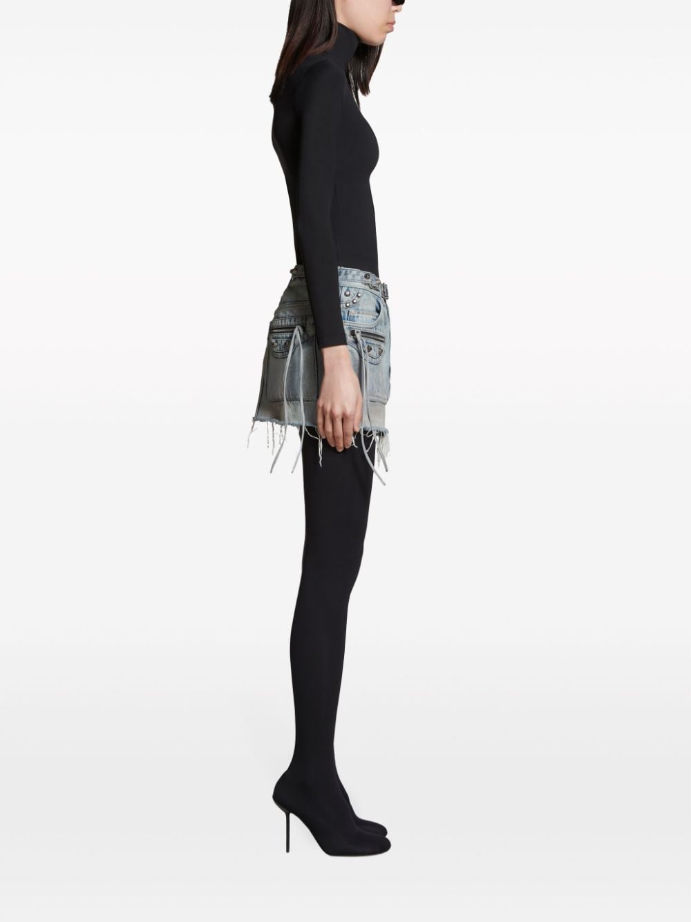 Balenciaga Women's Cagole Denim Miniskirt