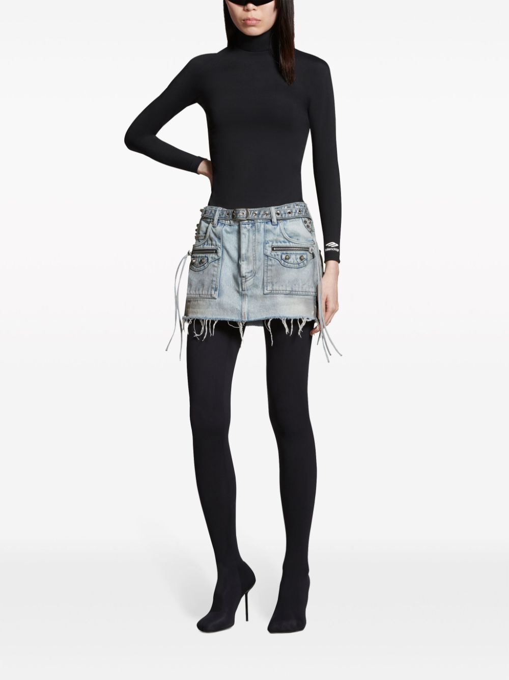 Balenciaga Women's Cagole Denim Miniskirt