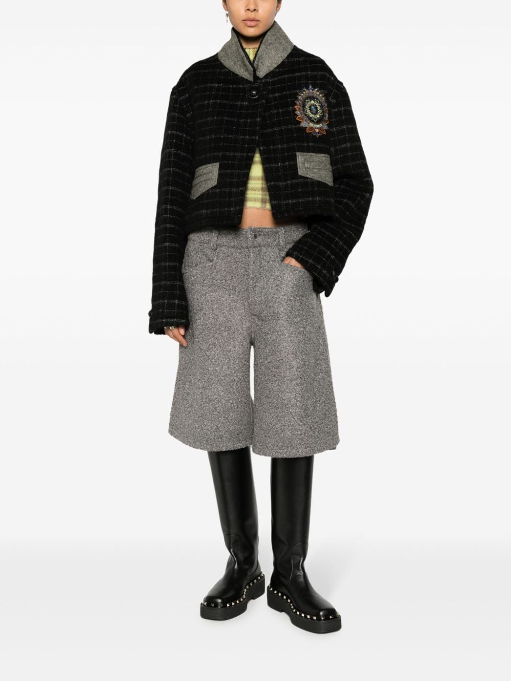 Etro Women's Checked Crop Jacket