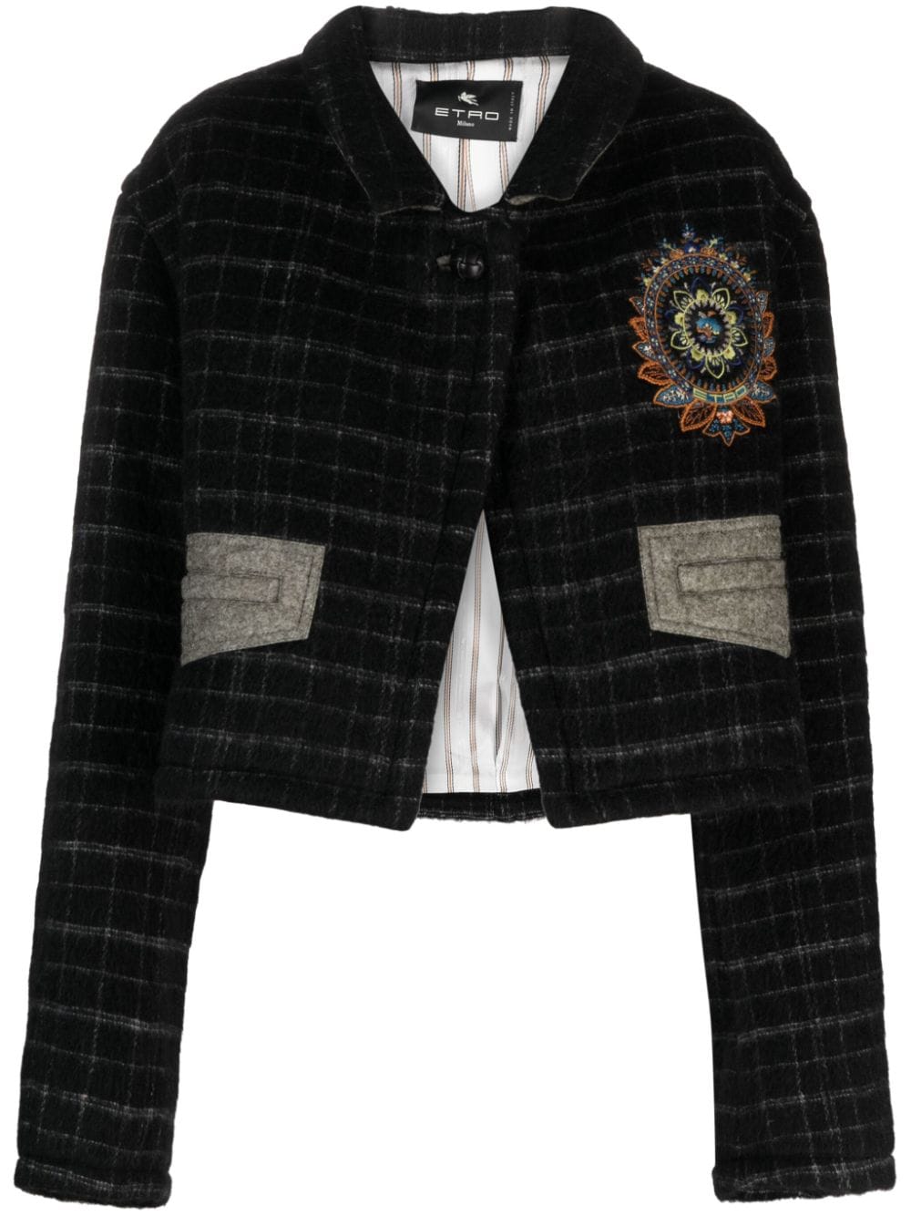 Etro Women's Checked Crop Jacket