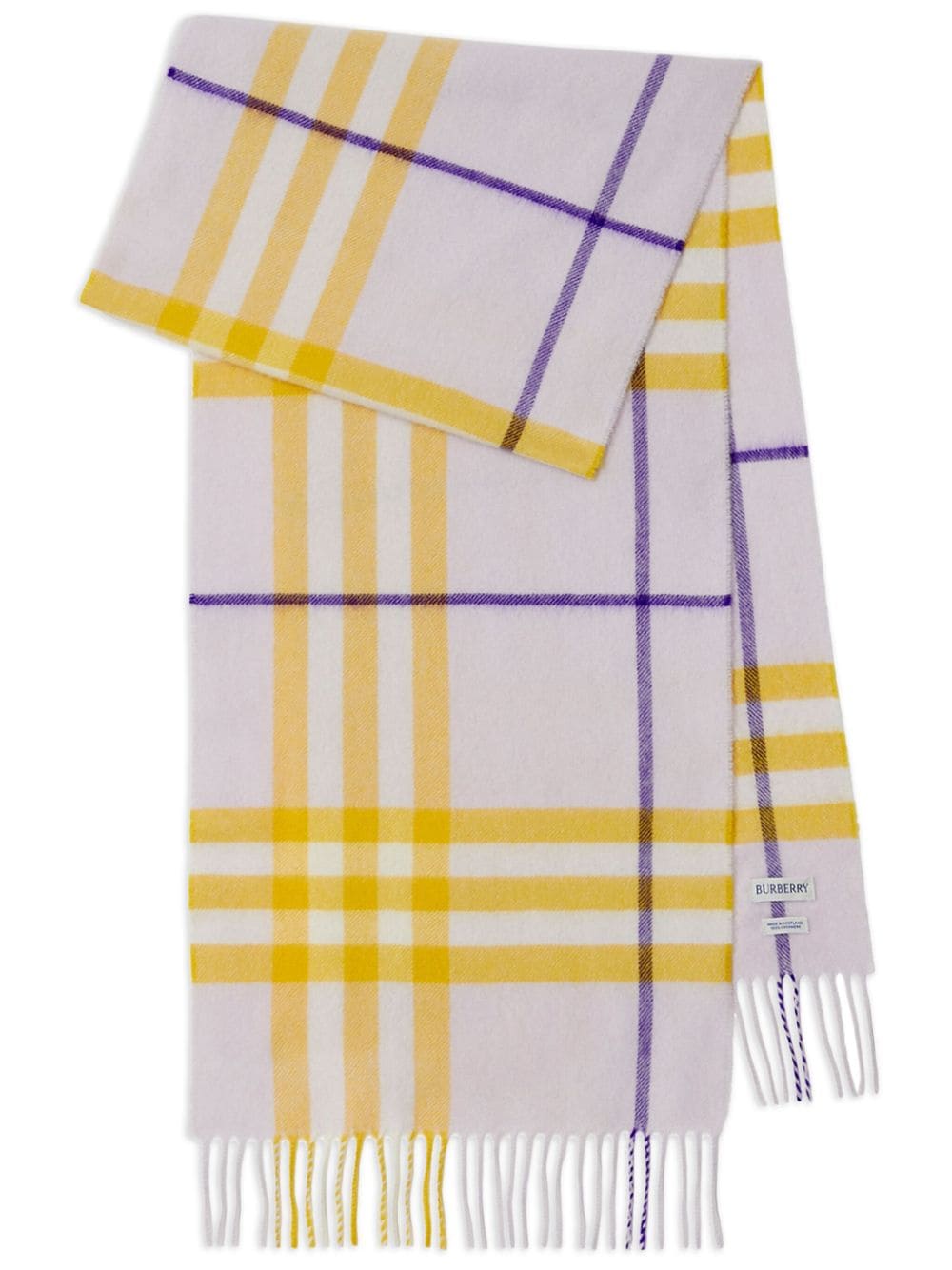 Burberry Women's Checked Fringed-Edge Cashmere Scarf