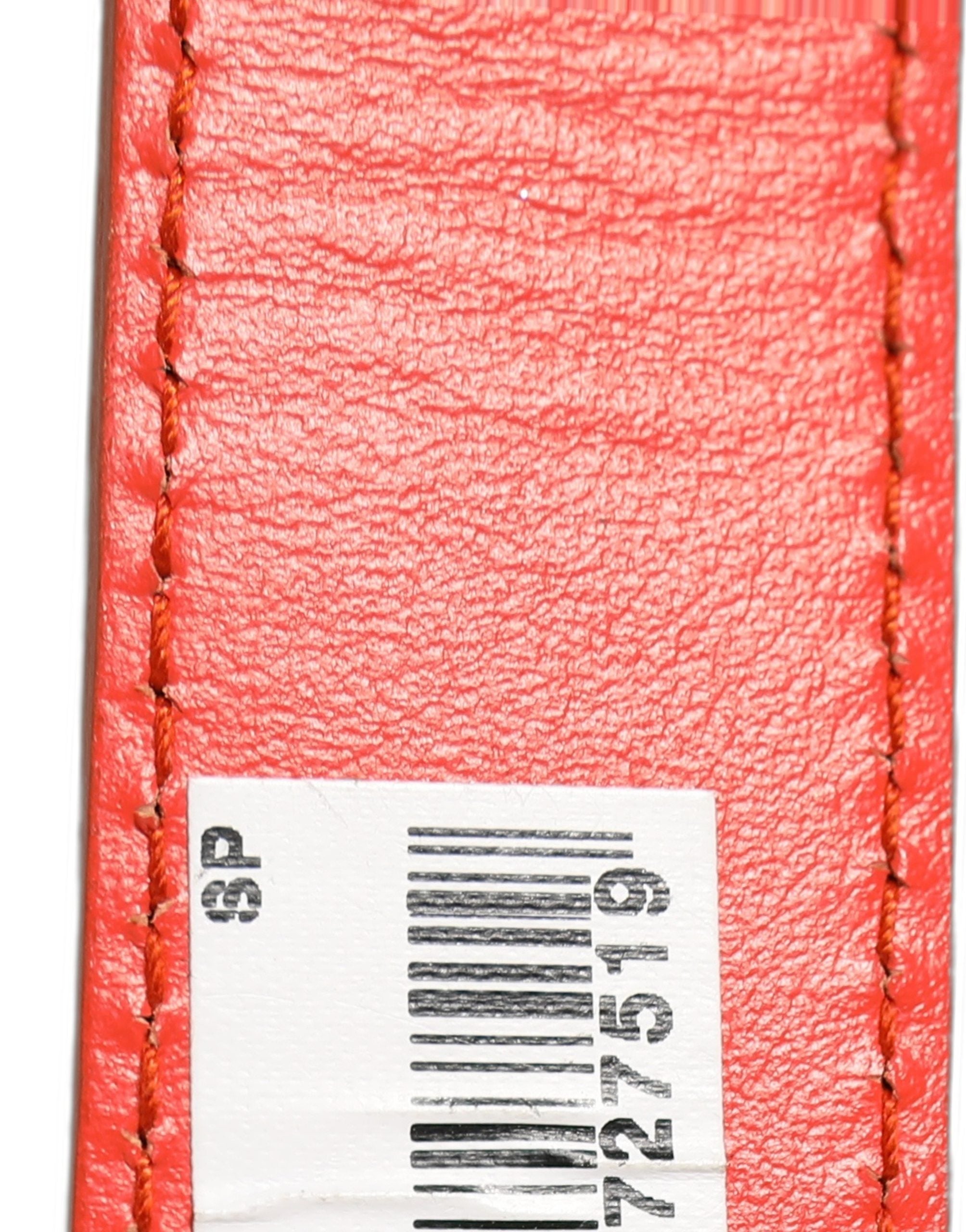 Dolce & Gabbana Red Leather Silver Metal Buckle Cintura Women's Belt