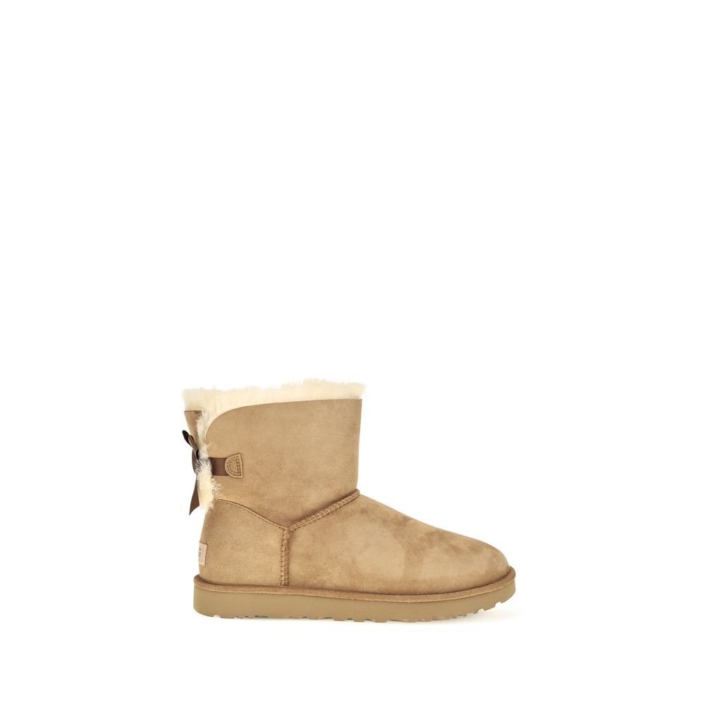 UGG Beige Calf Leather Bos Taurus Ankle Women's Boots