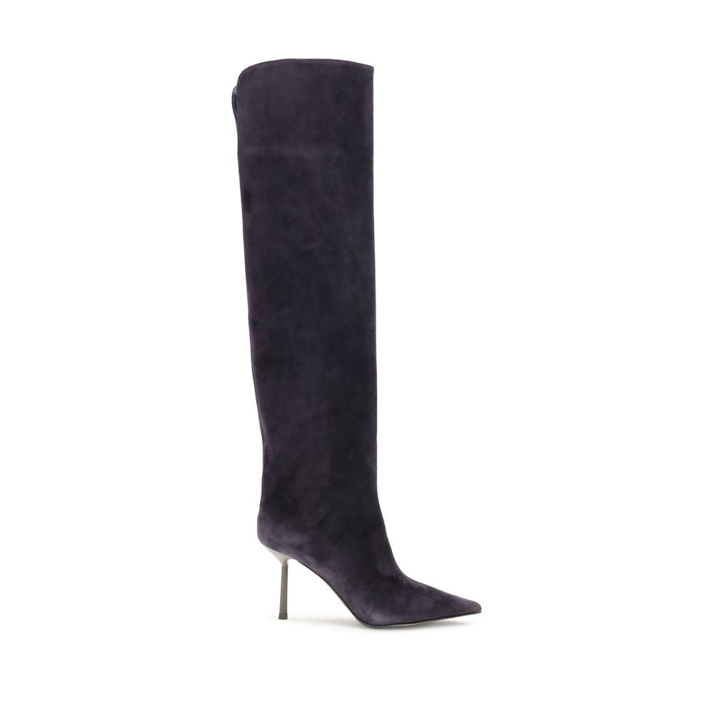 LE SILLA Blue Calf Leather Bos Taurus Over The Women's Knee