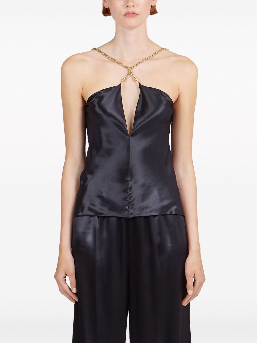 Ferragamo Women's Satin Sleeveless Top