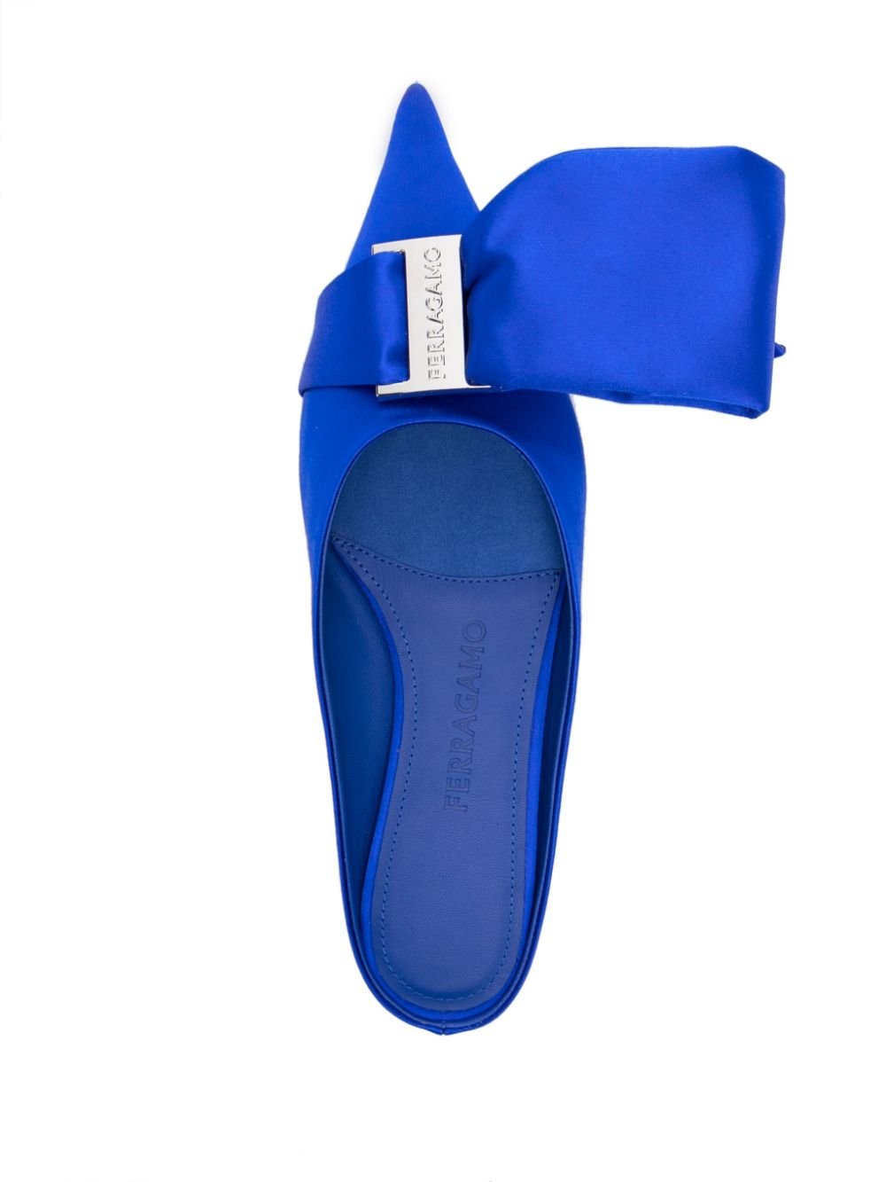 Ferragamo Women's Asymmetric-Bow Satin Mules