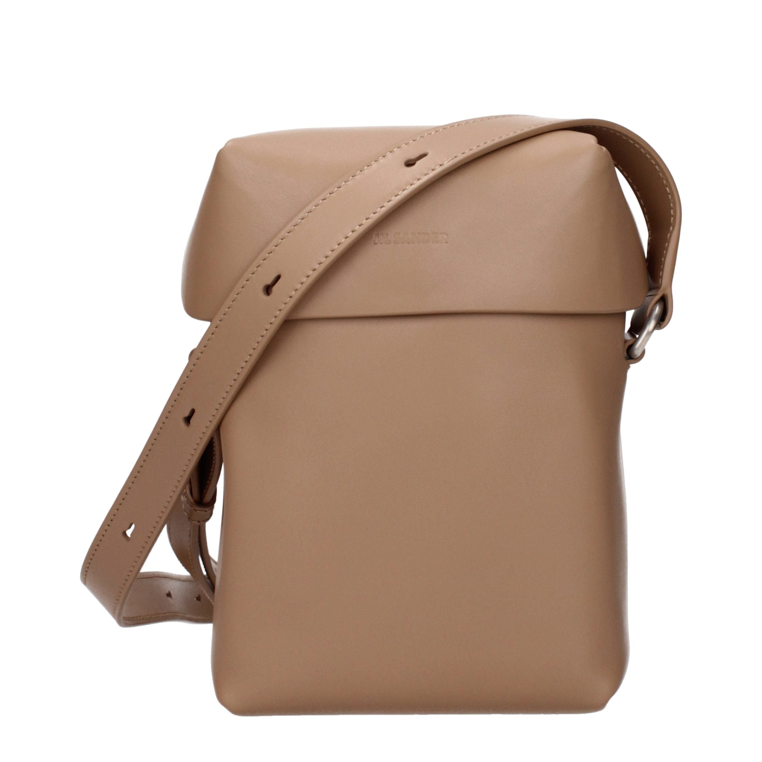 Jil Sander Brown Leather Crossbody Women's Bag