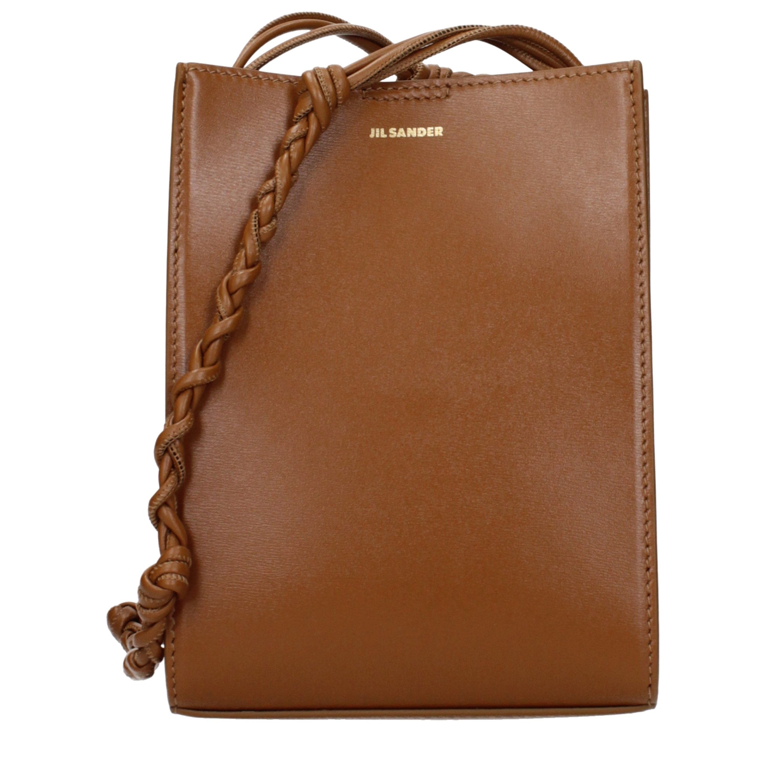 Jil Sander Brown Leather Crossbody Women's Bag