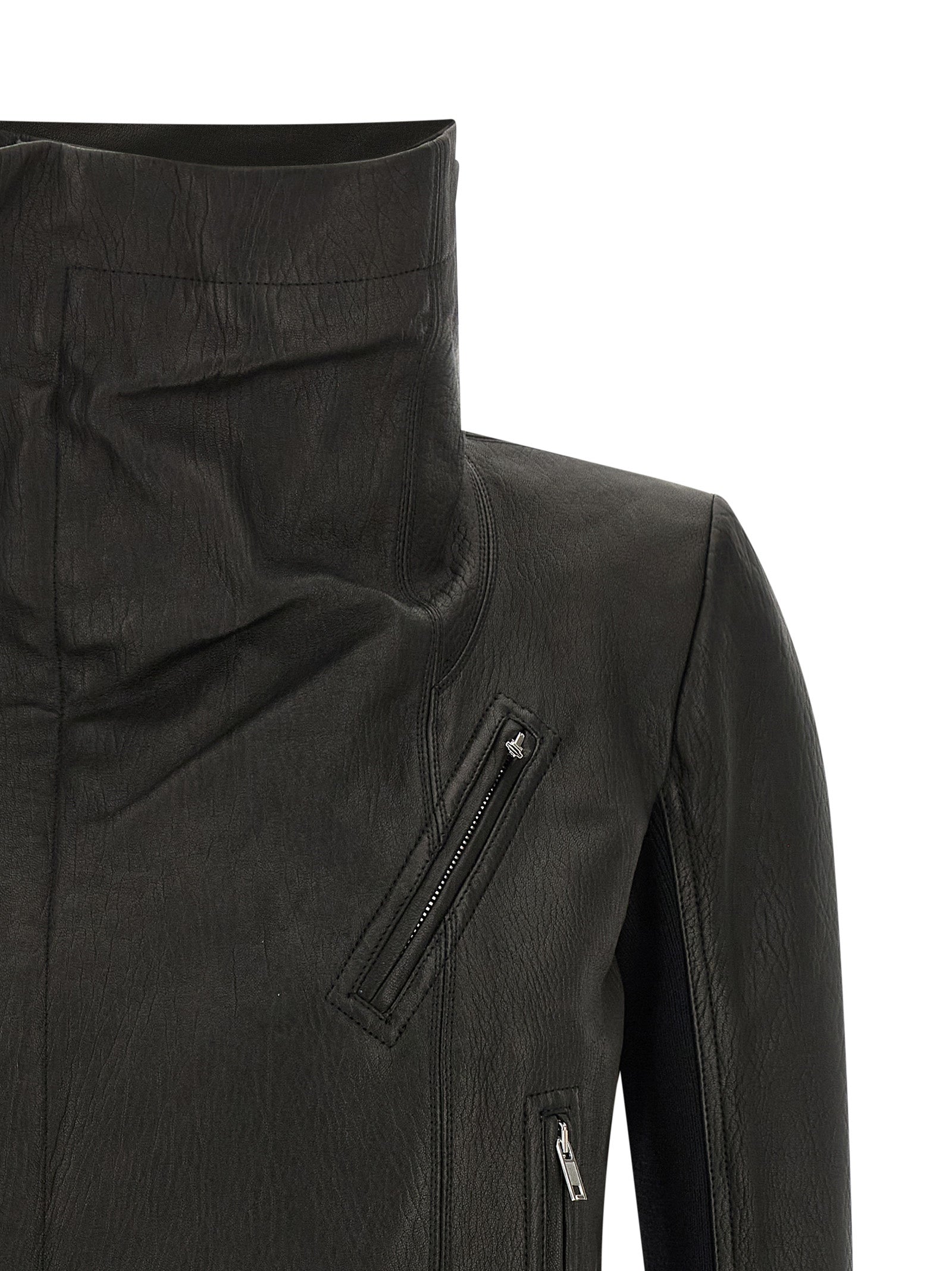 Rick Owens Black Lamb Leather Leather Women's Jacket