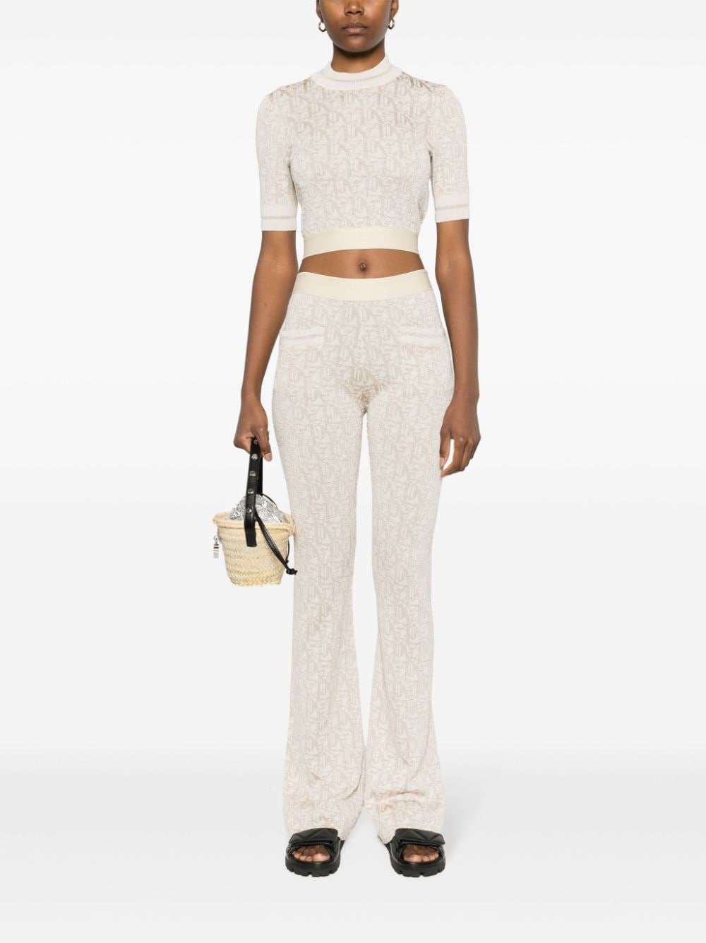 Palm Angels Women's Monogram Jacquard Knit Trousers