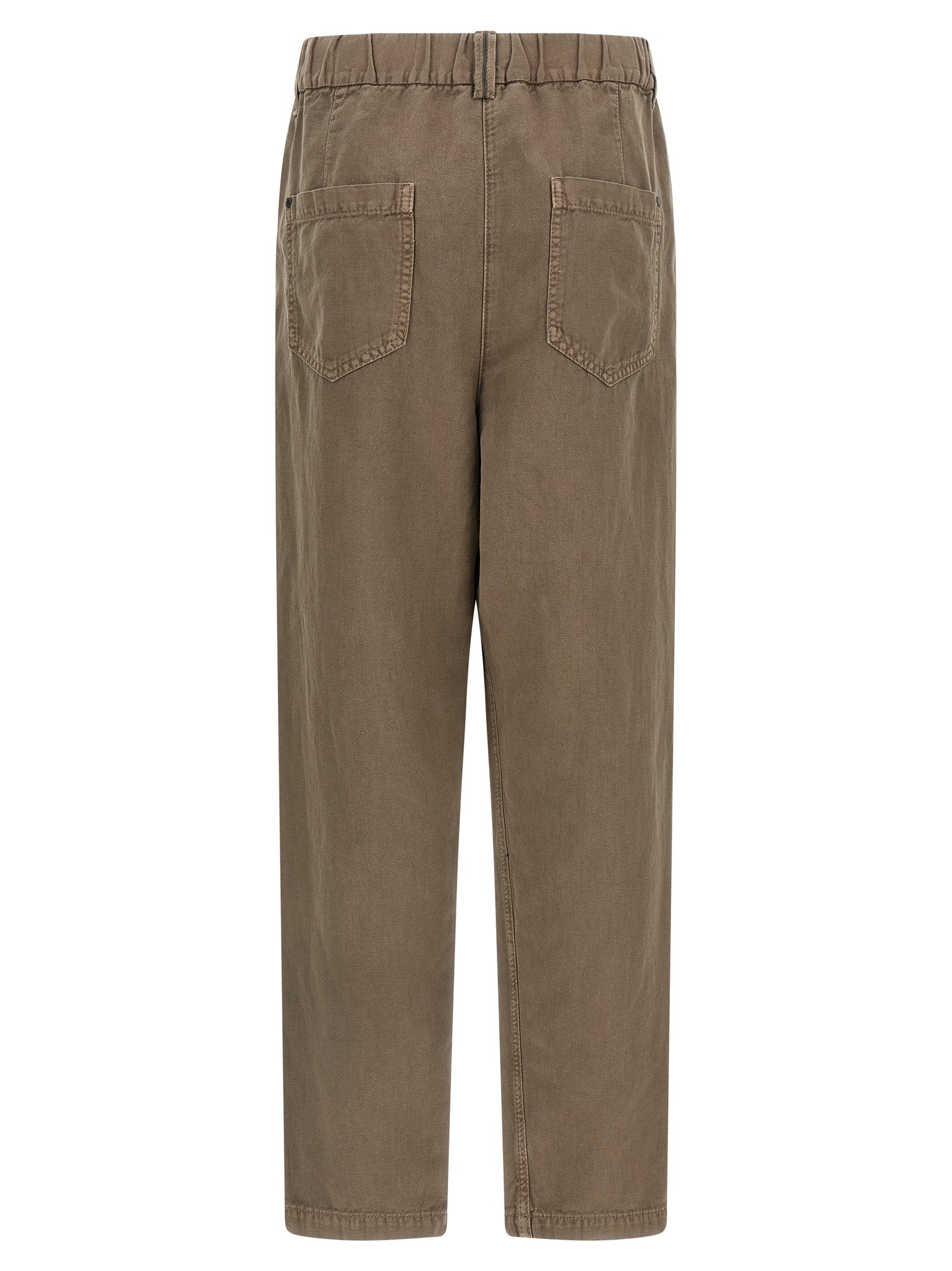 Brunello Cucinelli Brown Cotton Casual Women's Pants