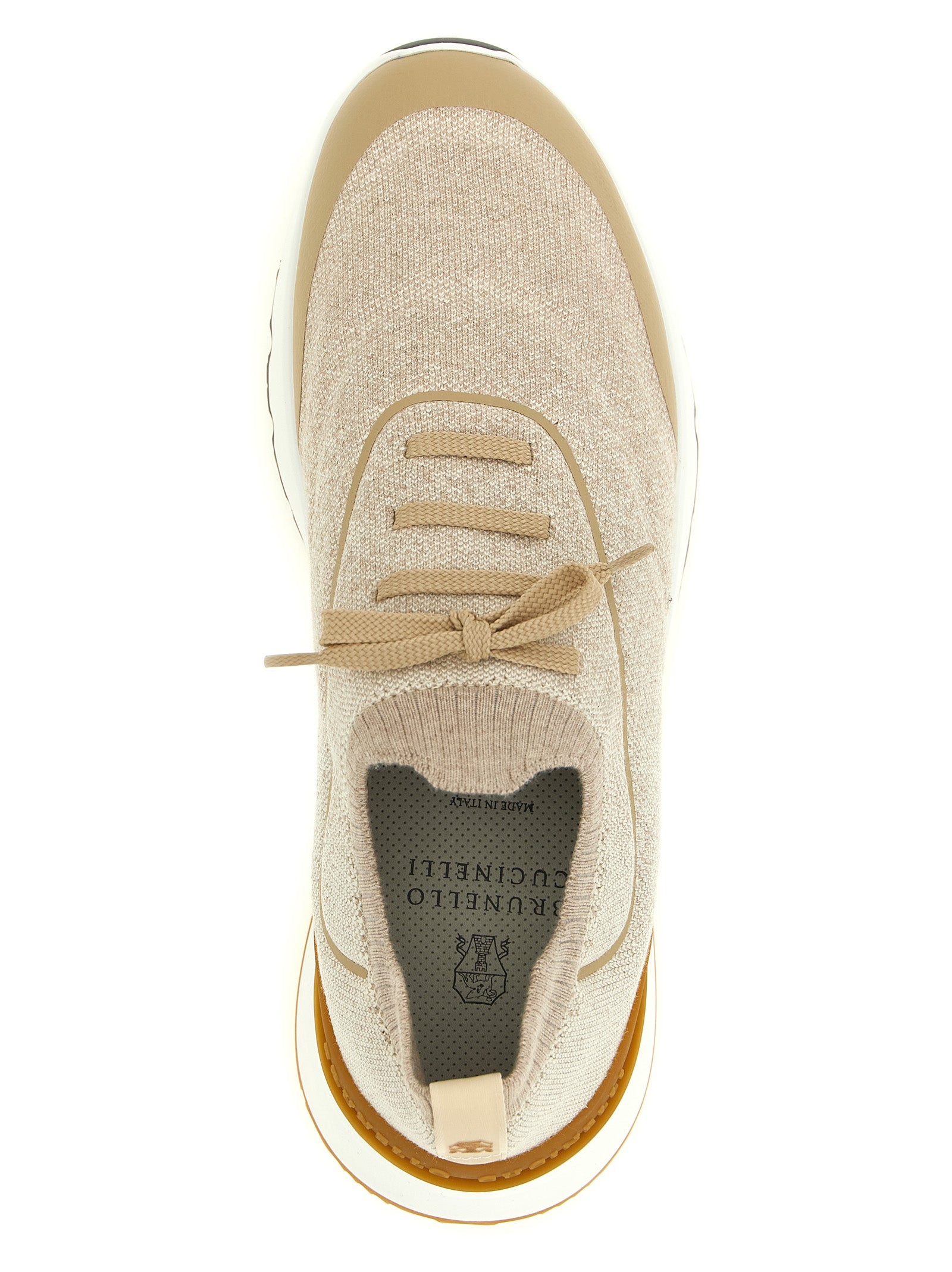 Brunello Cucinelli Beige Cotton Athletic Men's Sneakers