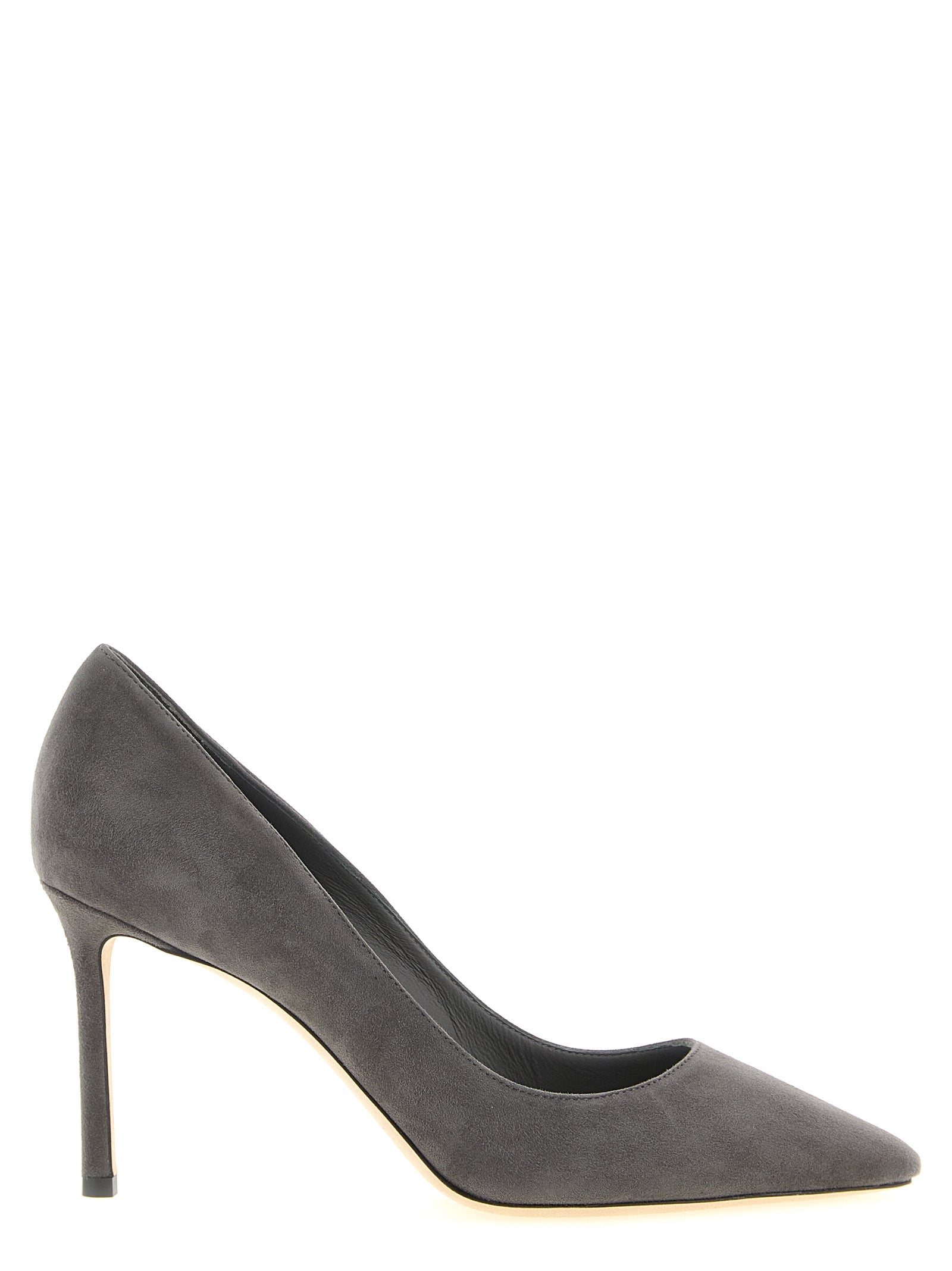 Jimmy Choo Gray Leather High Heel Women's Pumps