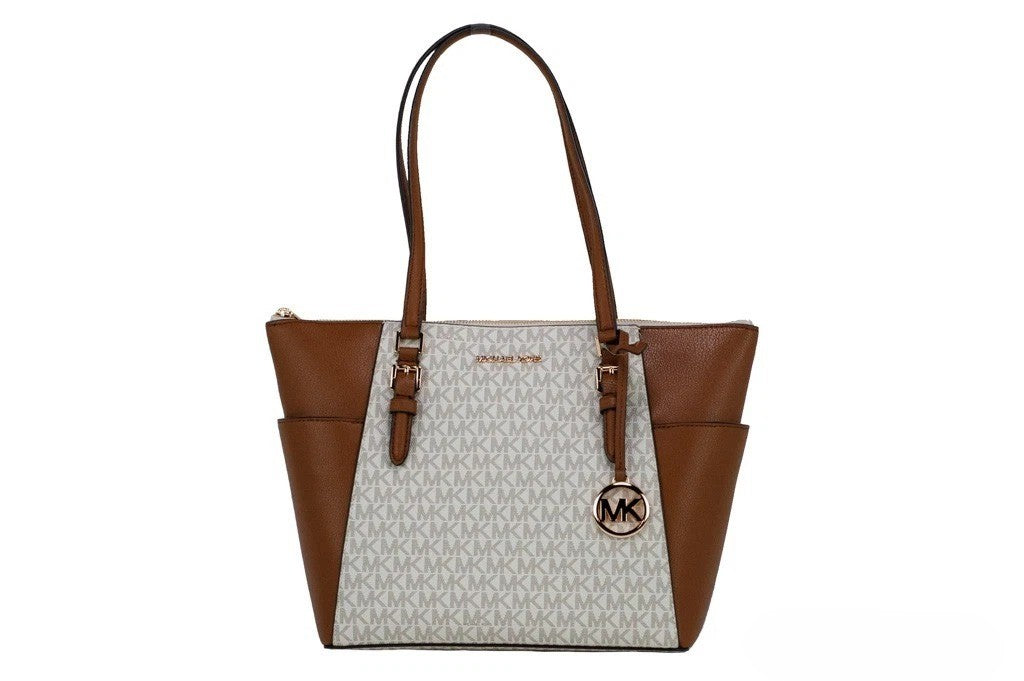 Michael Kors Michael Kors Michael Kors Women Leather Shoulder Tote Bag Purse Handbag+Double Zipper Women's Wallet