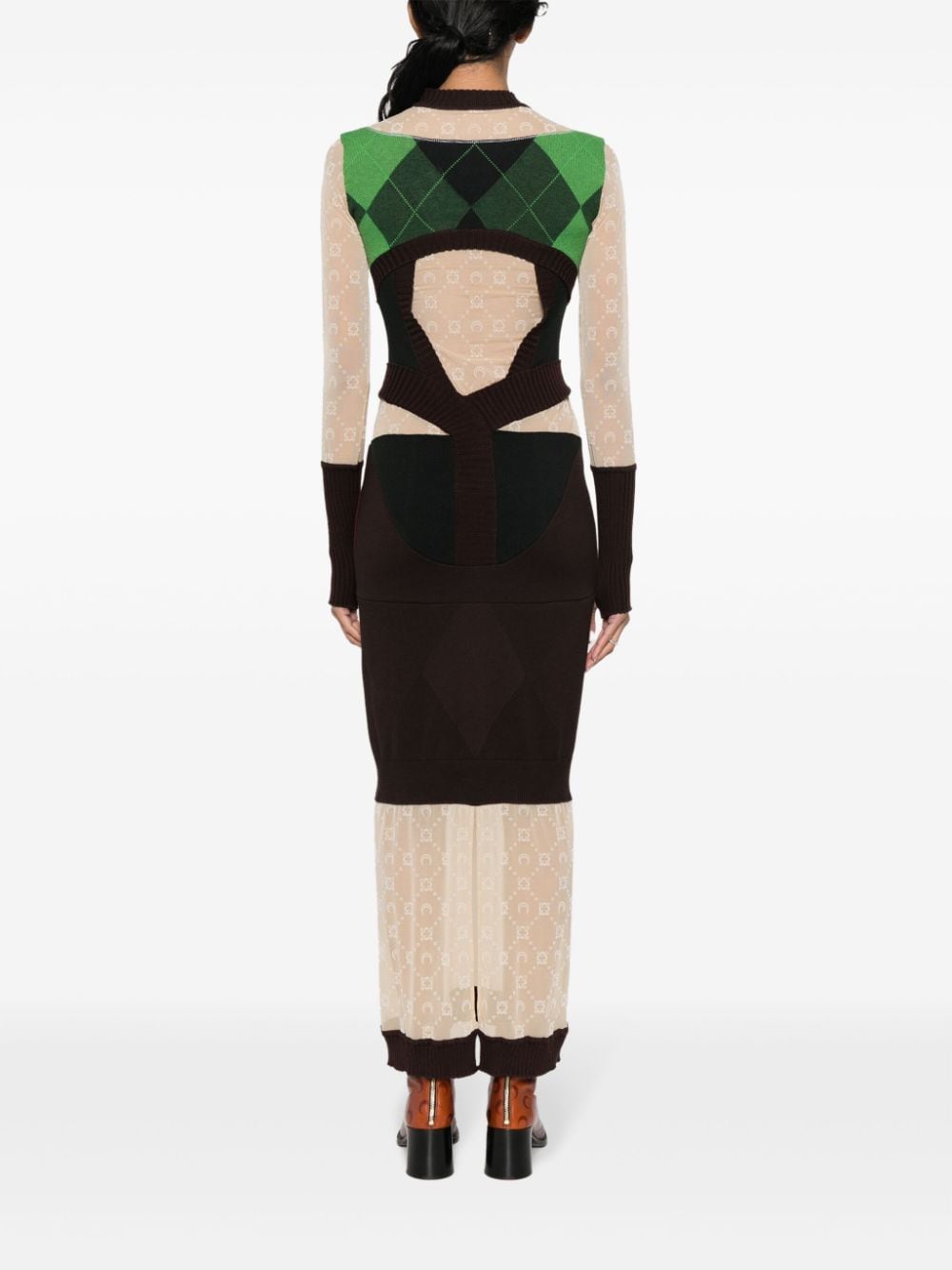 Marine Serre Women's Regenerated Lozenge-Knit Midi Dress