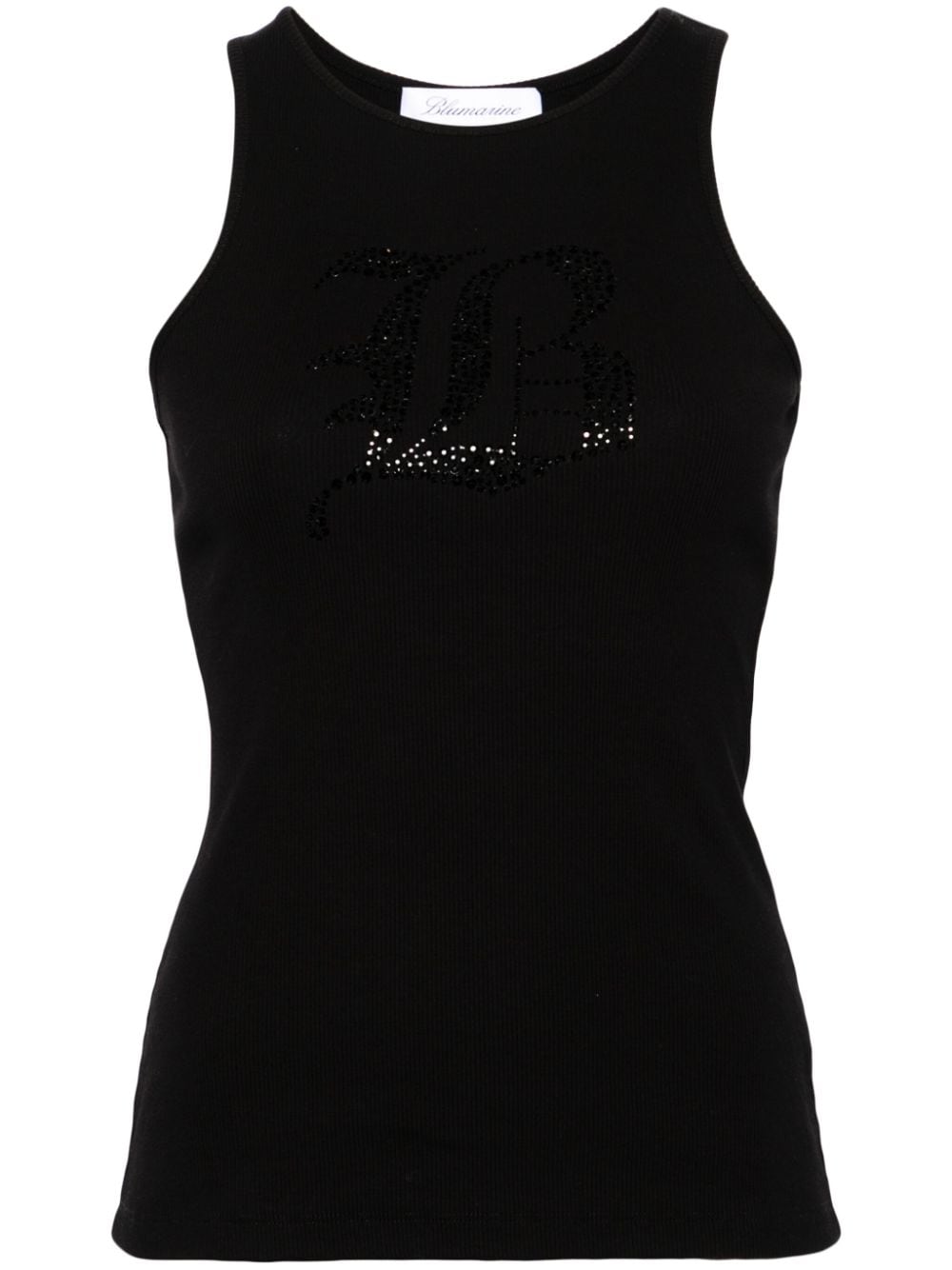 Blumarine Women's Logo Ribbed Cotton Tank Top