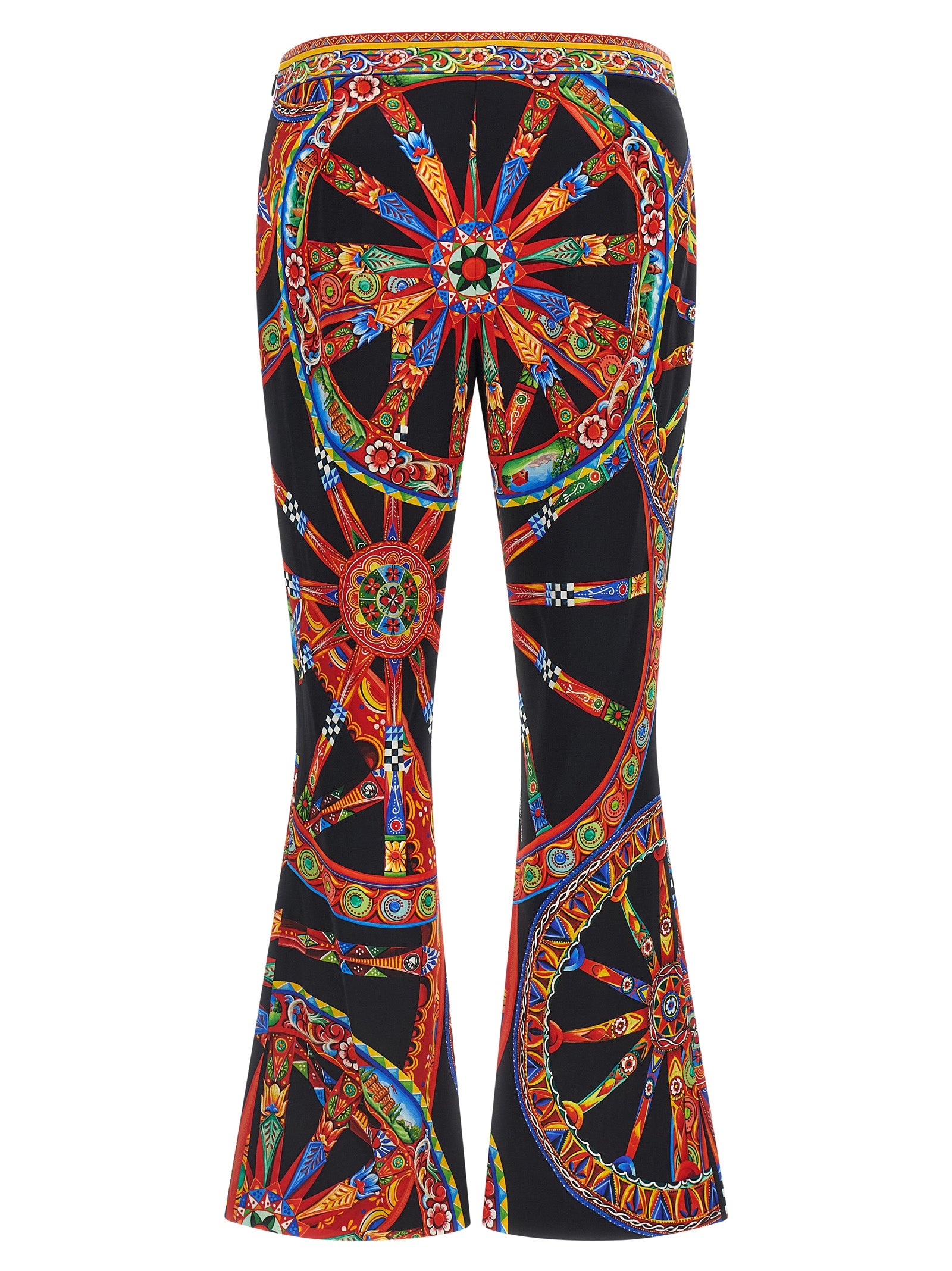 Dolce & Gabbana Multicolor Silk Flared Women's Pants