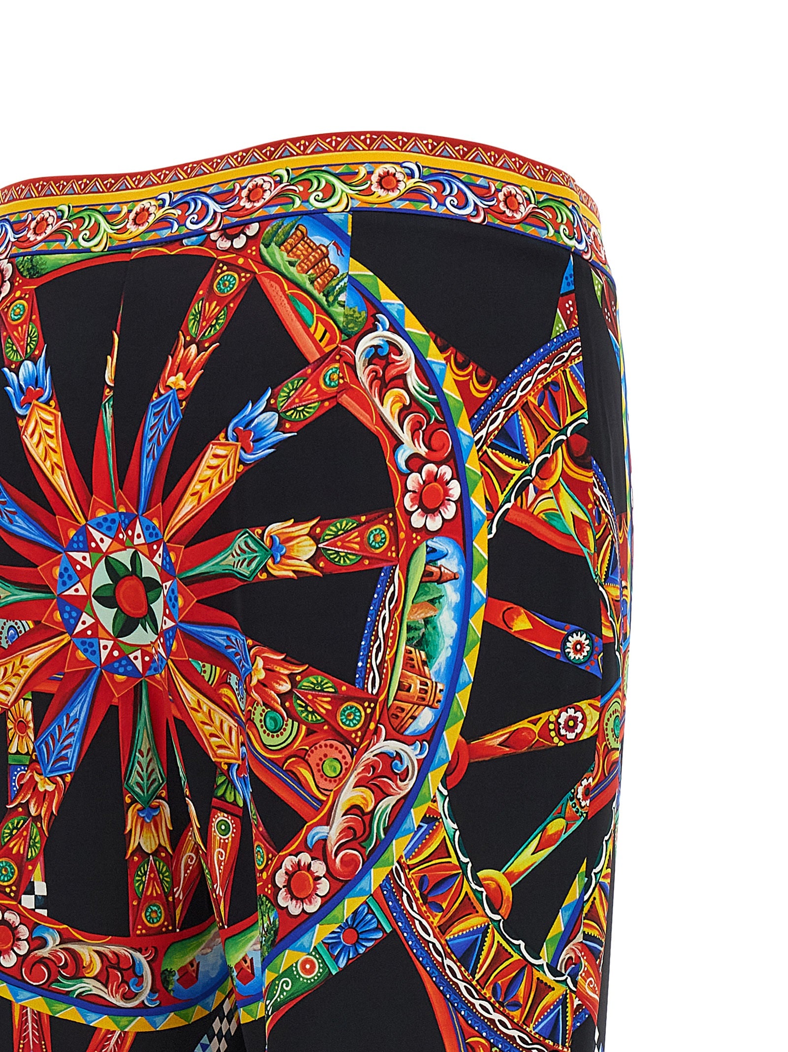 Dolce & Gabbana Multicolor Silk Flared Women's Pants