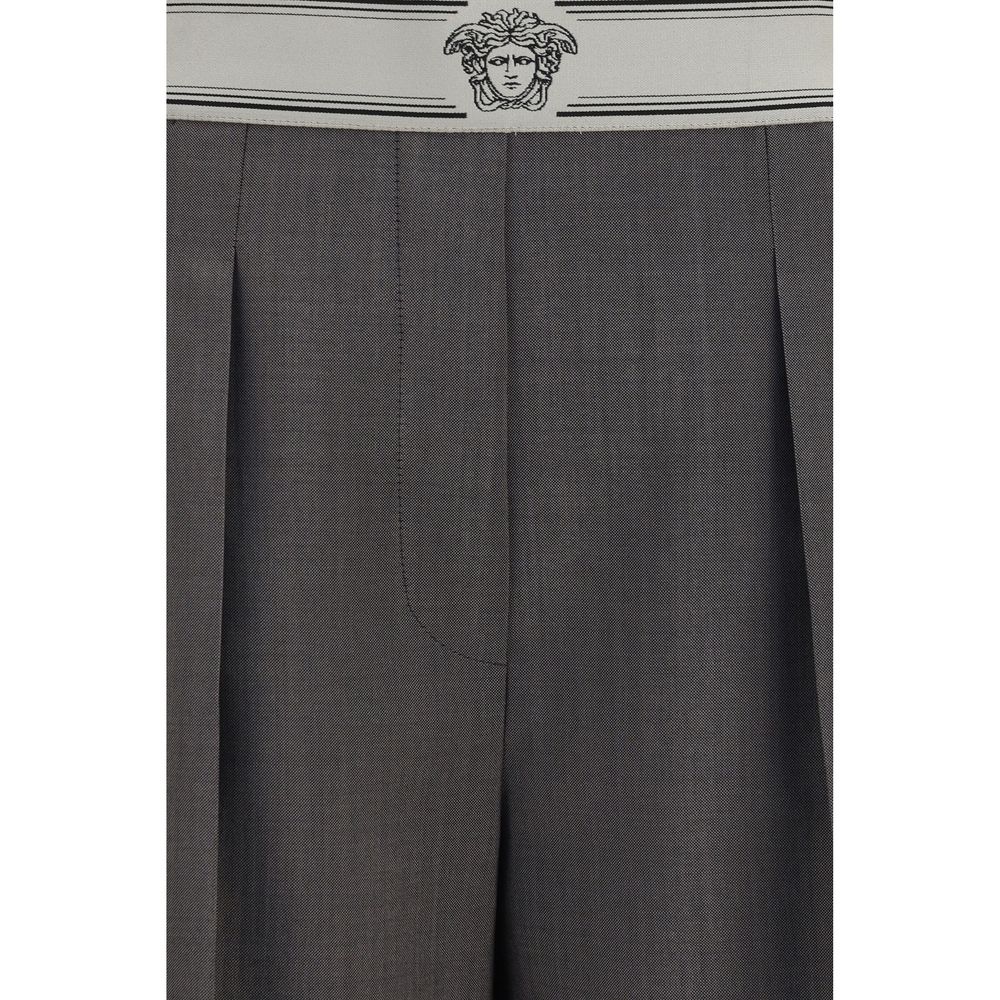 Versace Gray Wool Oves Aries Women's Pants