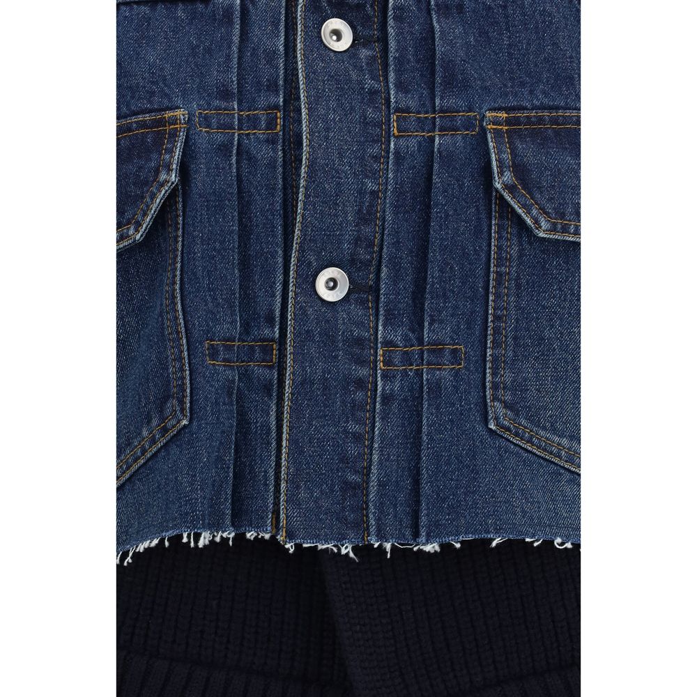 Sacai Blue Cotton Denim Women's Jacket