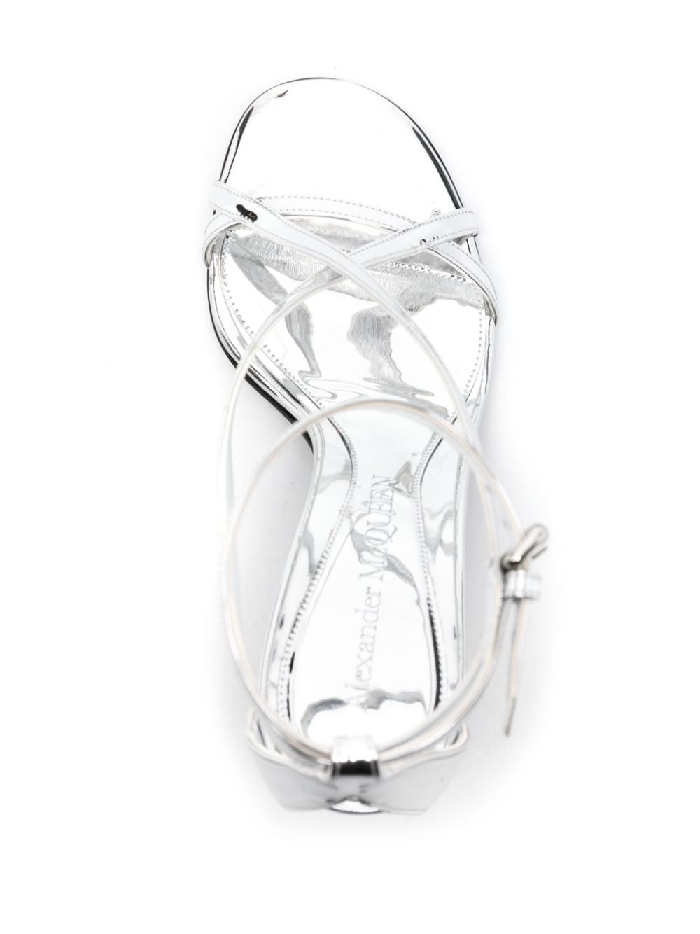 Alexander Mcqueen Women's Twisted Armadillo 95Mm Patent Sandals