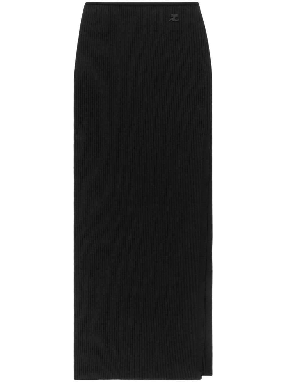 Courreges Pre Women's Long Ribbed Fitted Skirt