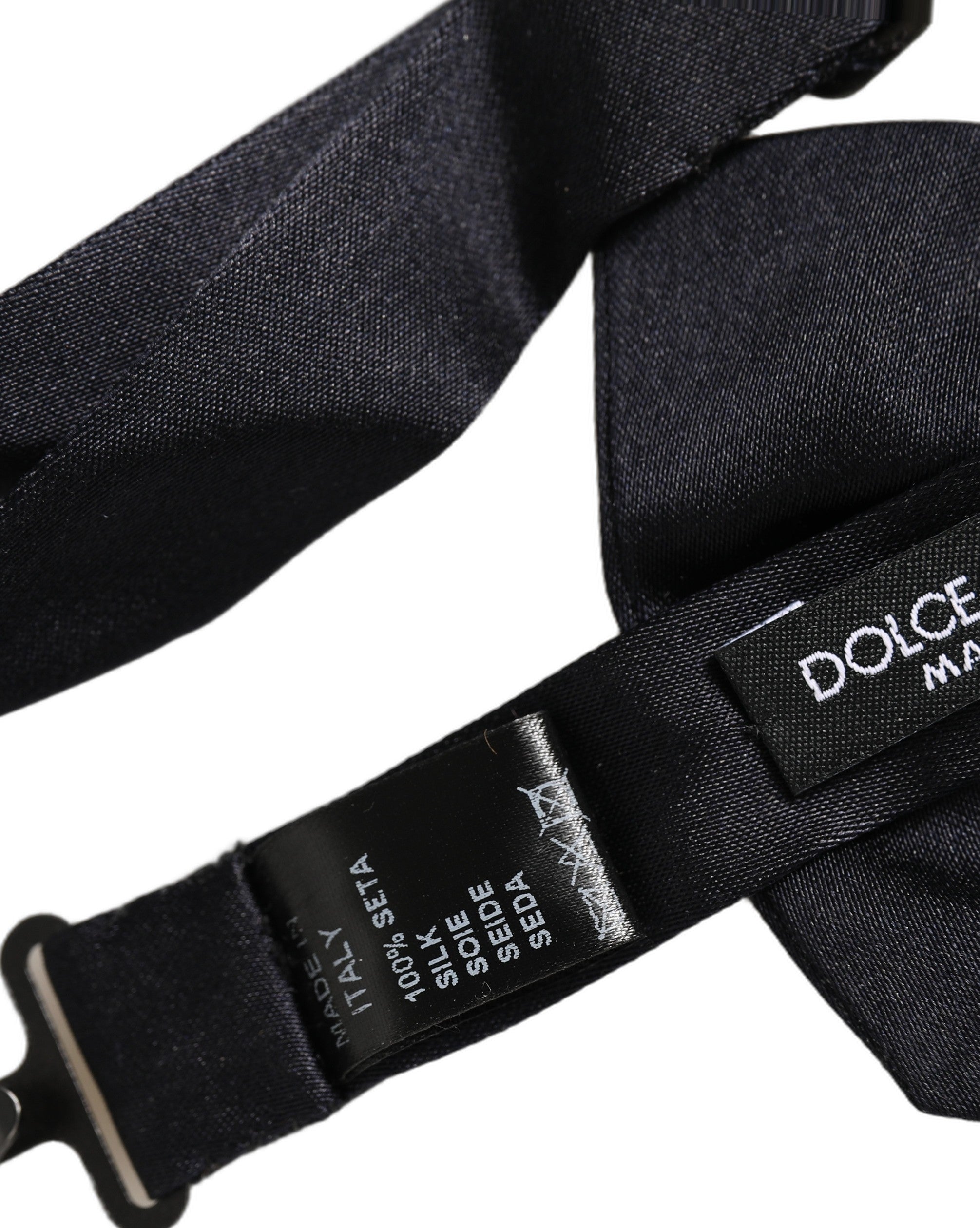 Dolce & Gabbana Men Black 100% Silk Adjustable Neck Papillon Bow Men's Tie