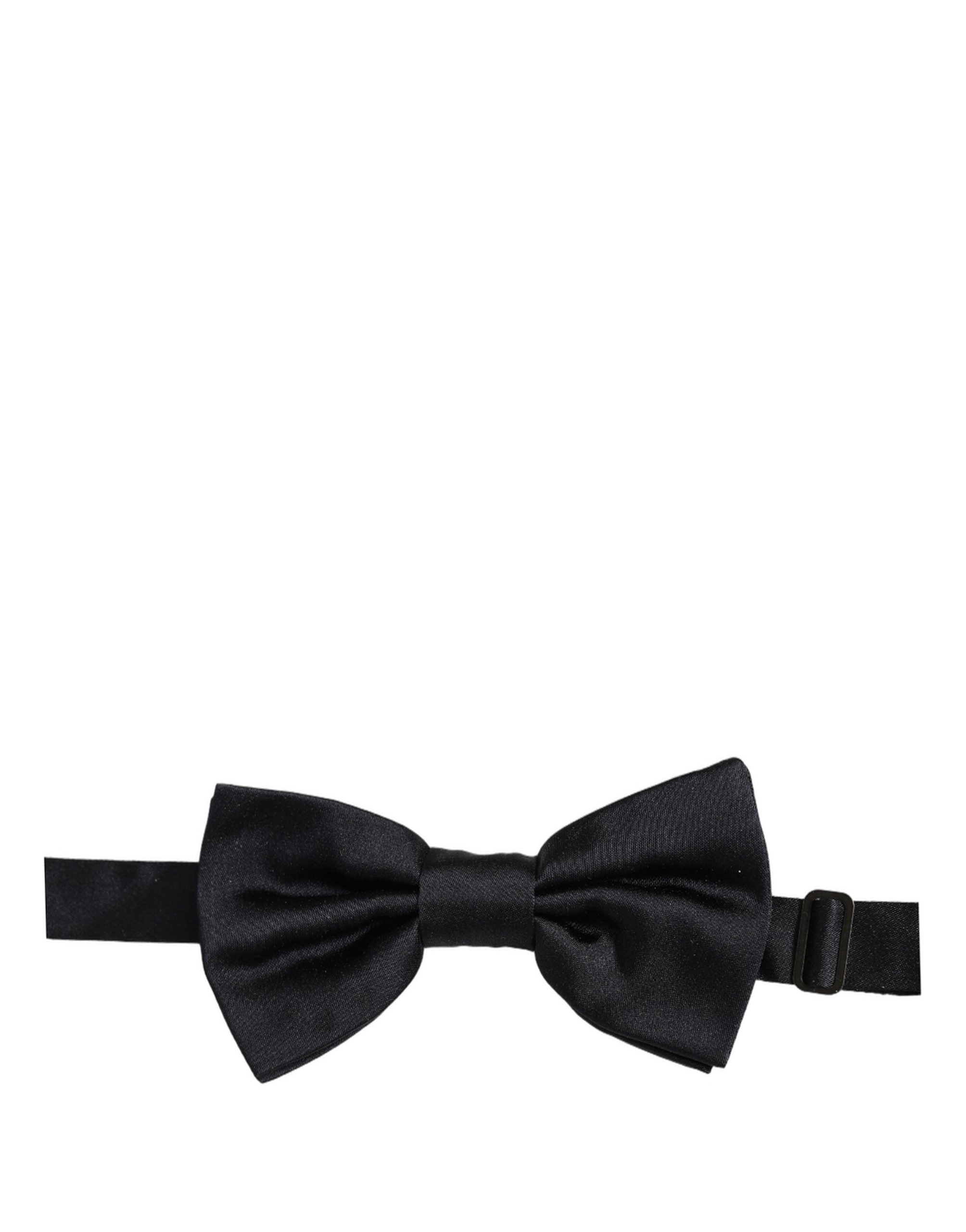 Dolce & Gabbana Men Black 100% Silk Adjustable Neck Papillon Bow Men's Tie