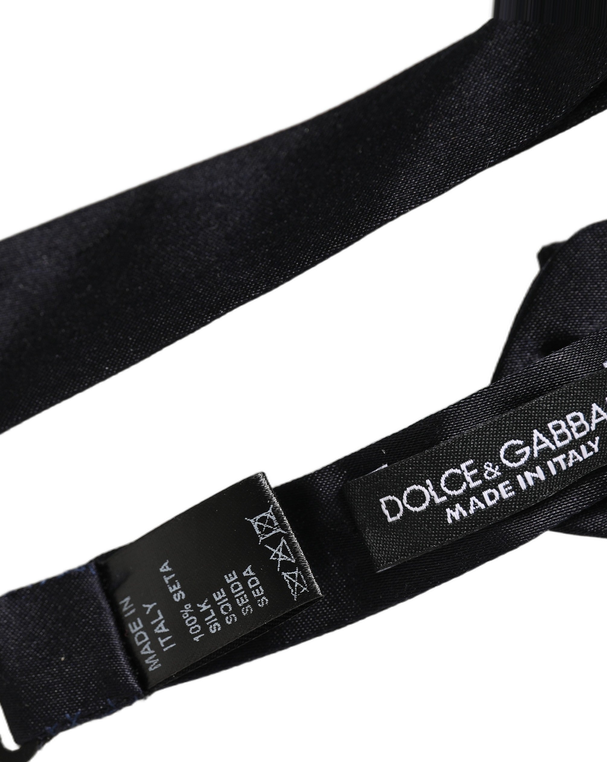 Dolce & Gabbana Men Black 100% Silk Adjustable Neck Papillon Bow Men's Tie