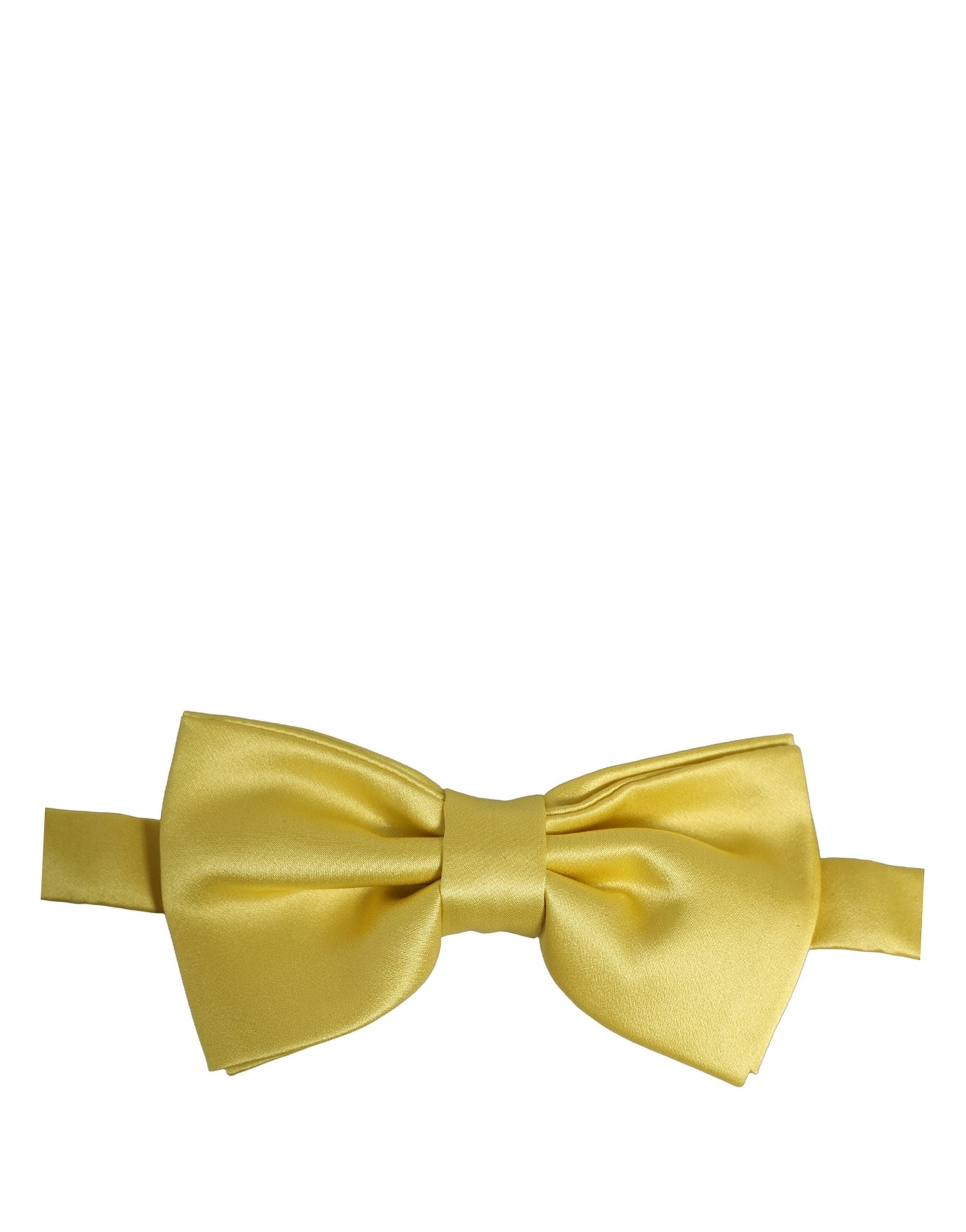 Dolce & Gabbana Men Yellow 100% Silk Adjustable Neck Papillon Bow Men's Tie