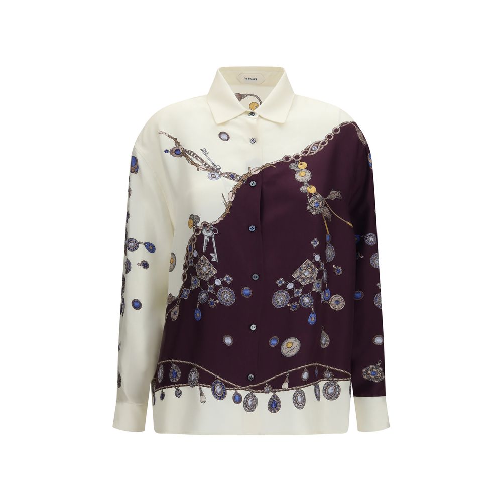 Versace Multicolor Silk Pattern Women's Shirt