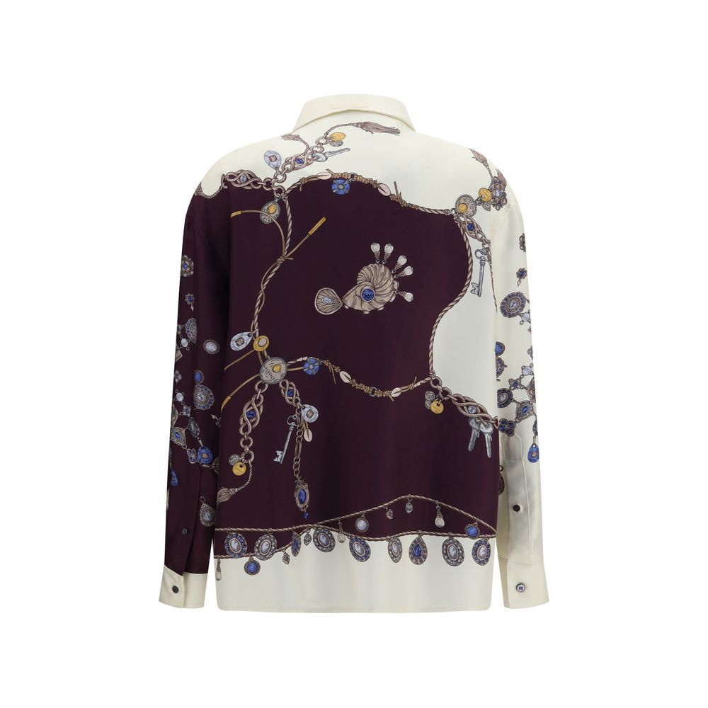 Versace Multicolor Silk Pattern Women's Shirt