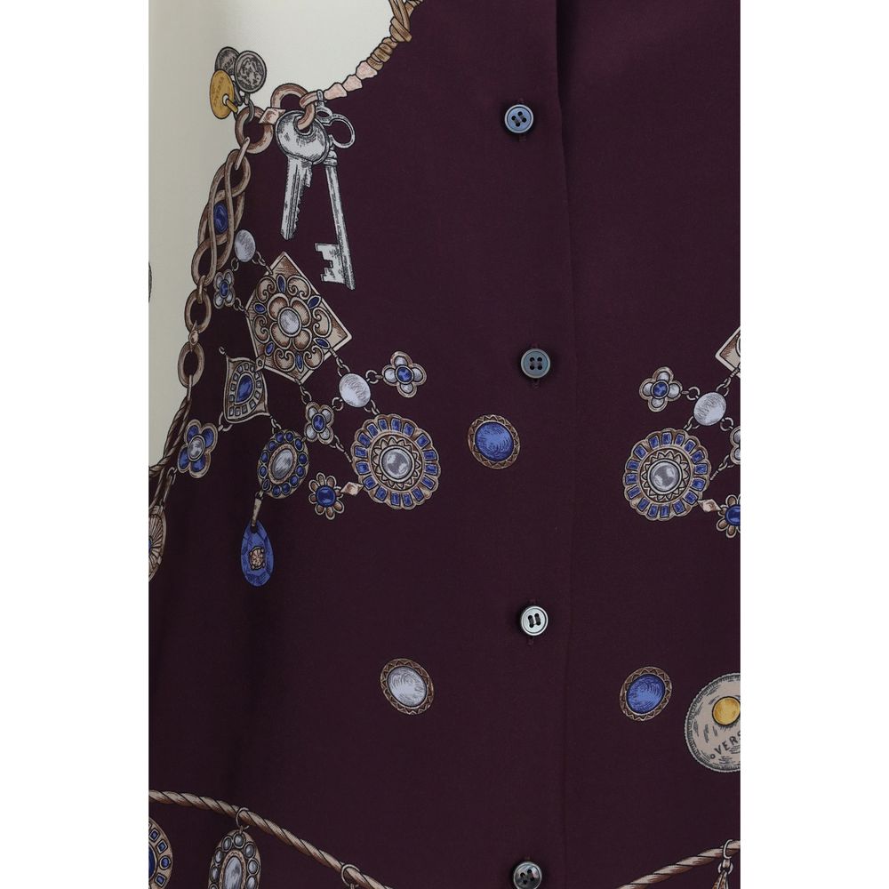 Versace Multicolor Silk Pattern Women's Shirt