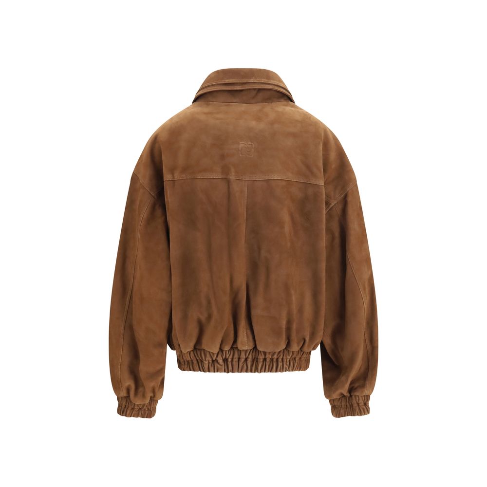 Magda Butrym Brown Suede Leather Women's Bomber