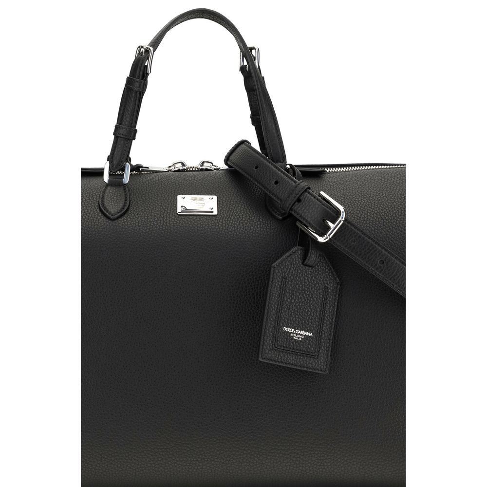 Dolce & Gabbana Black Calf Leather Bos Taurus Luggage And Men's Travel