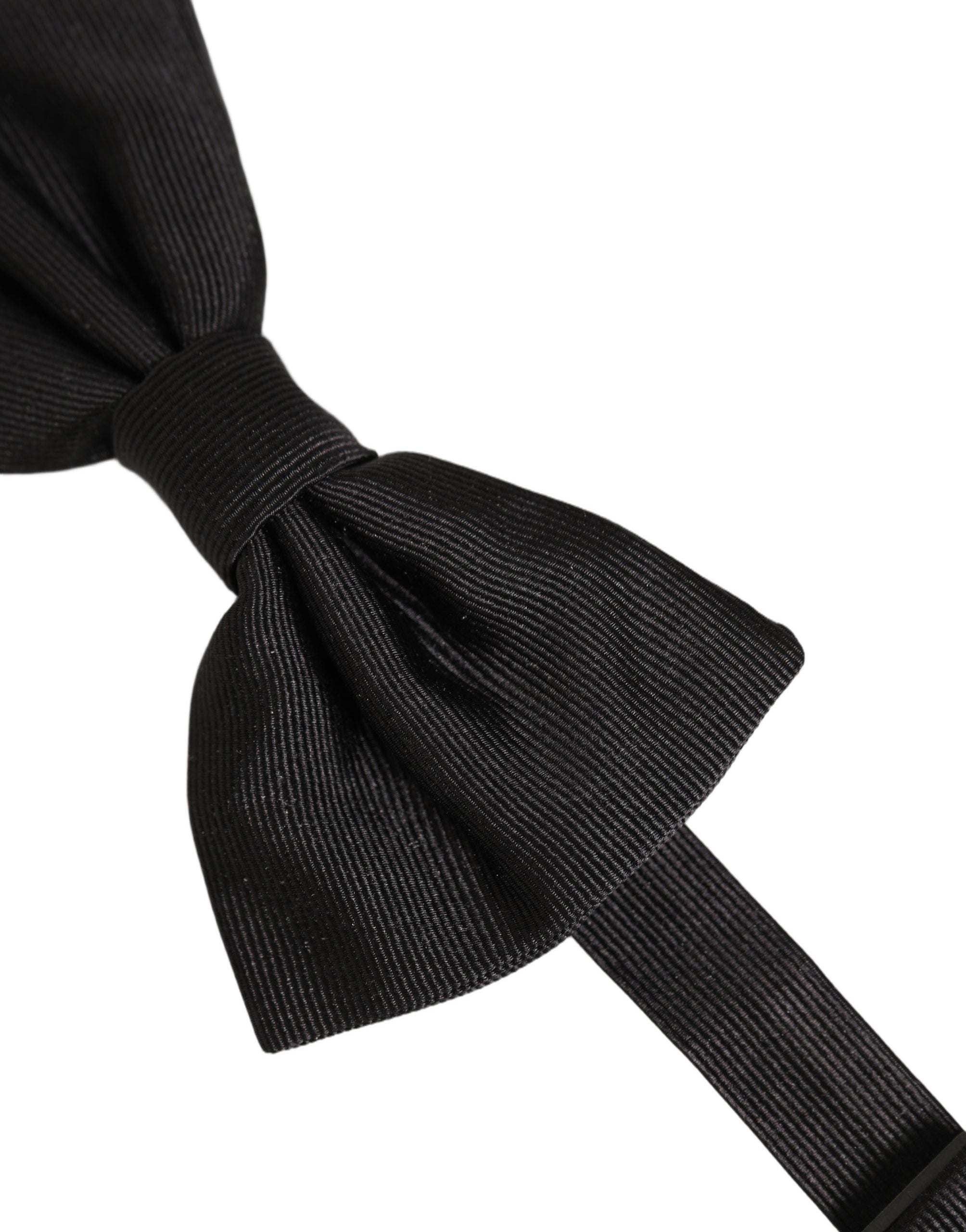 Dolce & Gabbana Men Black 100% Silk Adjustable Neck Papillon Bow Men's Tie