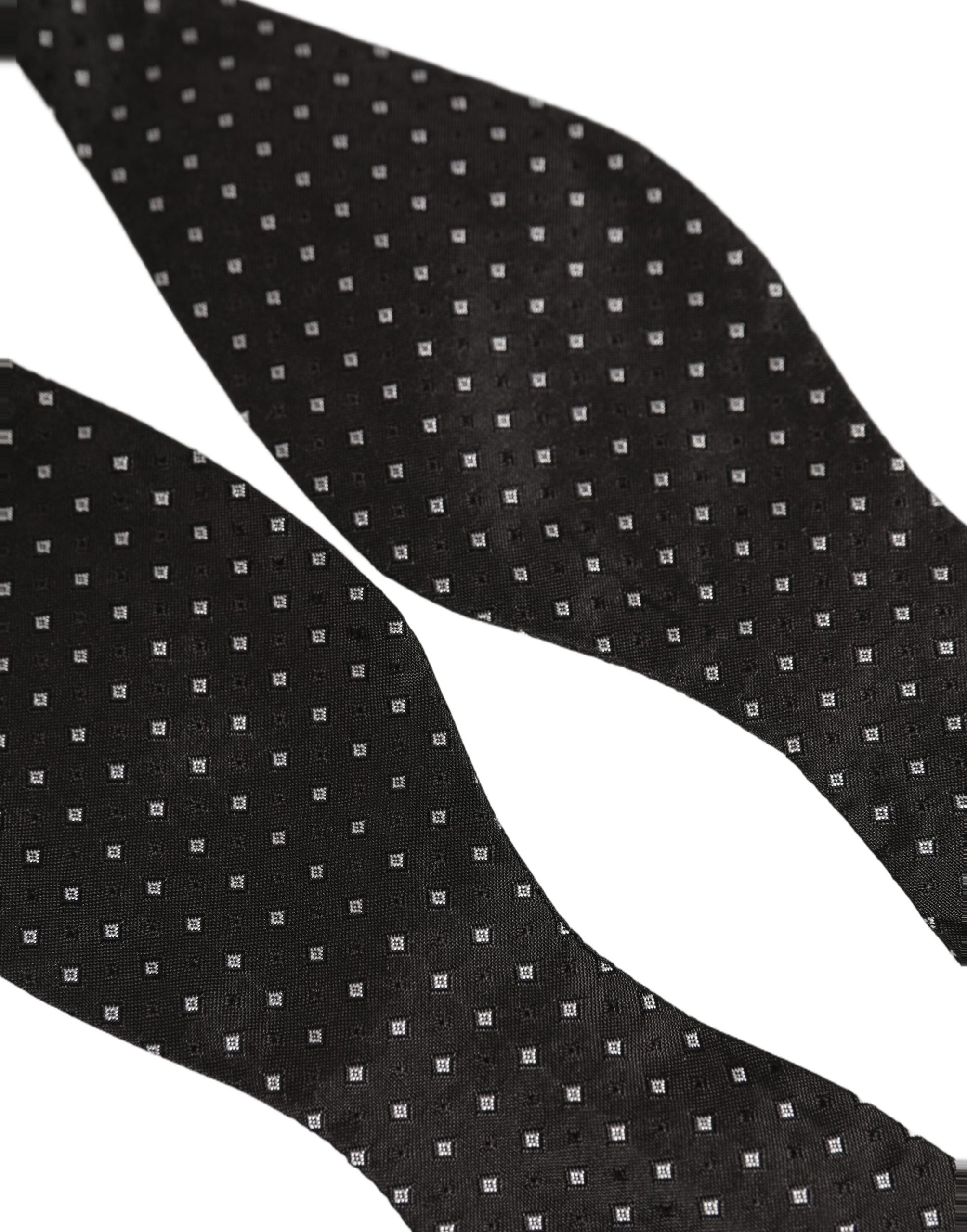 Dolce & Gabbana Black White Polka Dot Adjustable Neck Papillon Bow Men's Tie